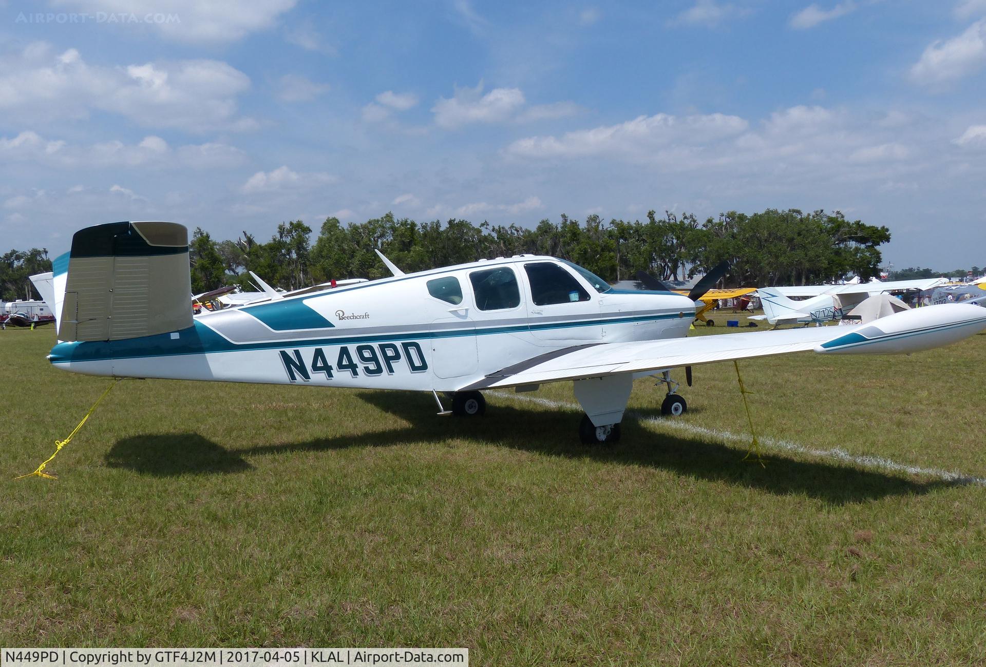 N449PD, 1955 Beech F35 Bonanza C/N D-4141, N449PD  at Sun 'n Fun, Lakeland 5.4.17