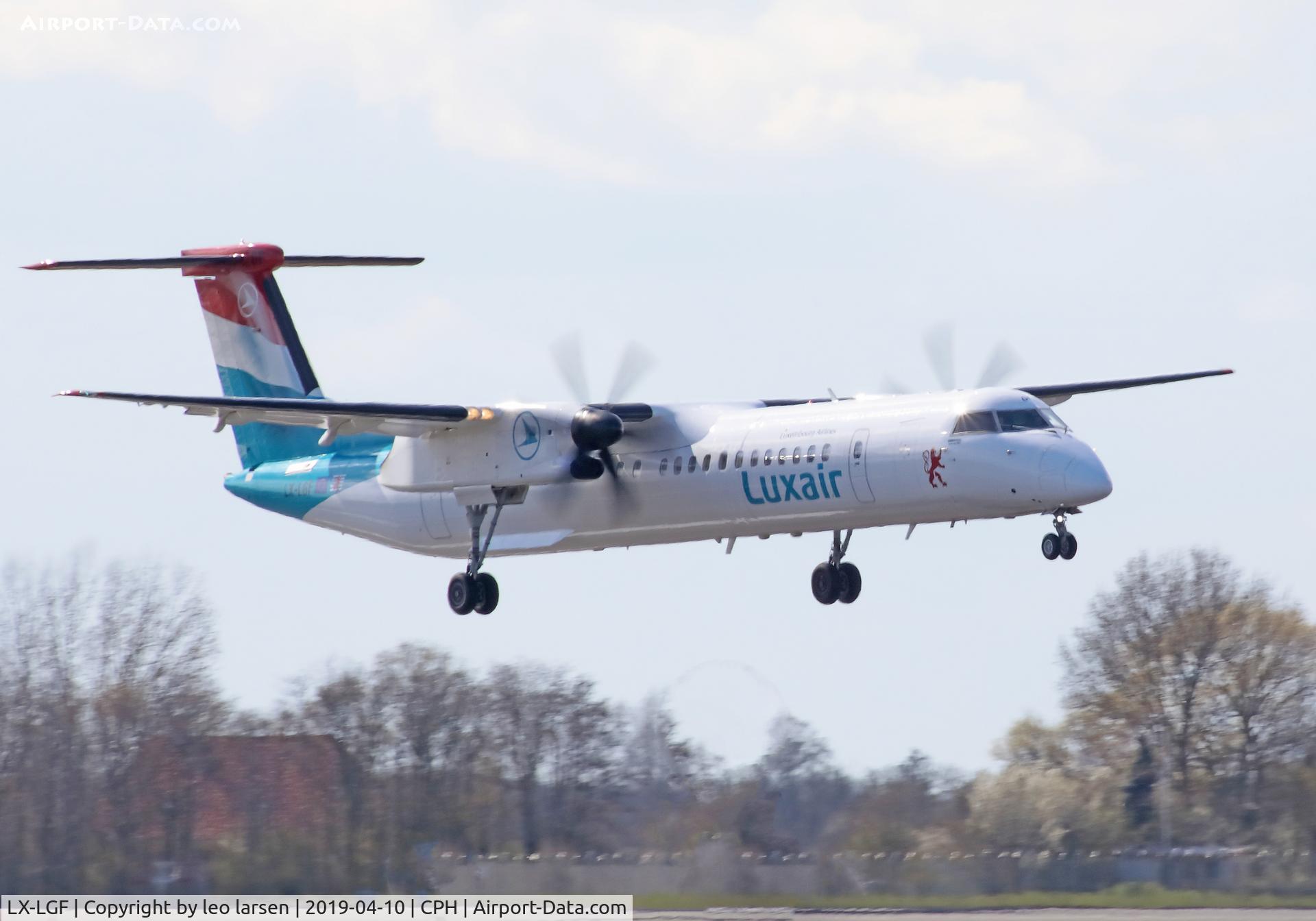 LX-LGF, 2011 De Havilland Canada DHC-8-402Q Dash 8 C/N 4349, Copenhagen 10.4.2019