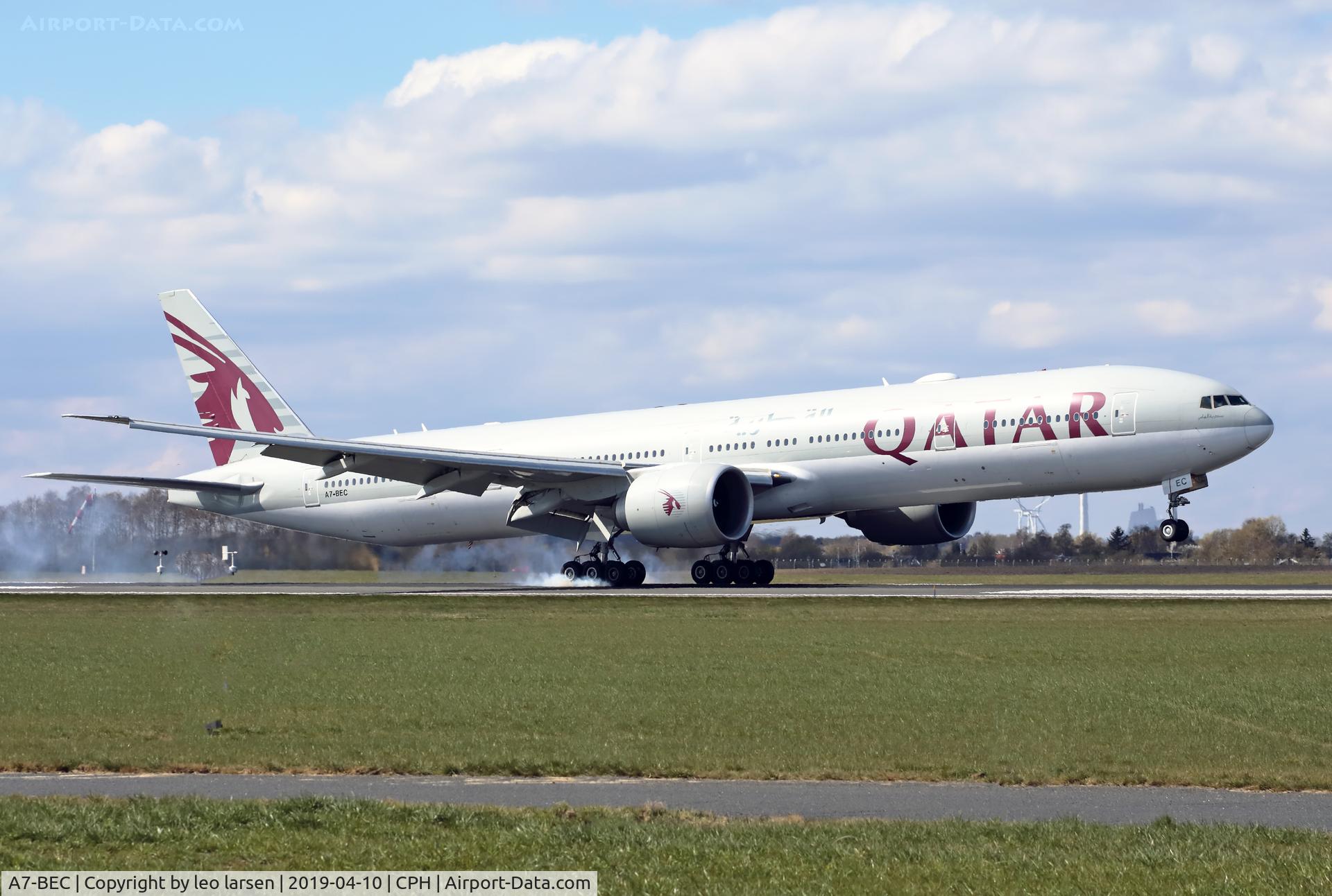 A7-BEC, 2014 Boeing 777-3DZ/ER C/N 43216, Copenhagen 10.4.2019