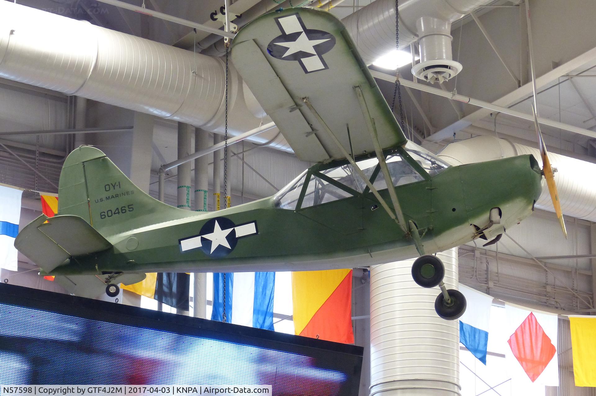 N57598, 1943 Stinson L-5 Sentinel C/N 76-385, N57598  at NMNA Pensacola 3.4.17  as '60465'  USMC c/s