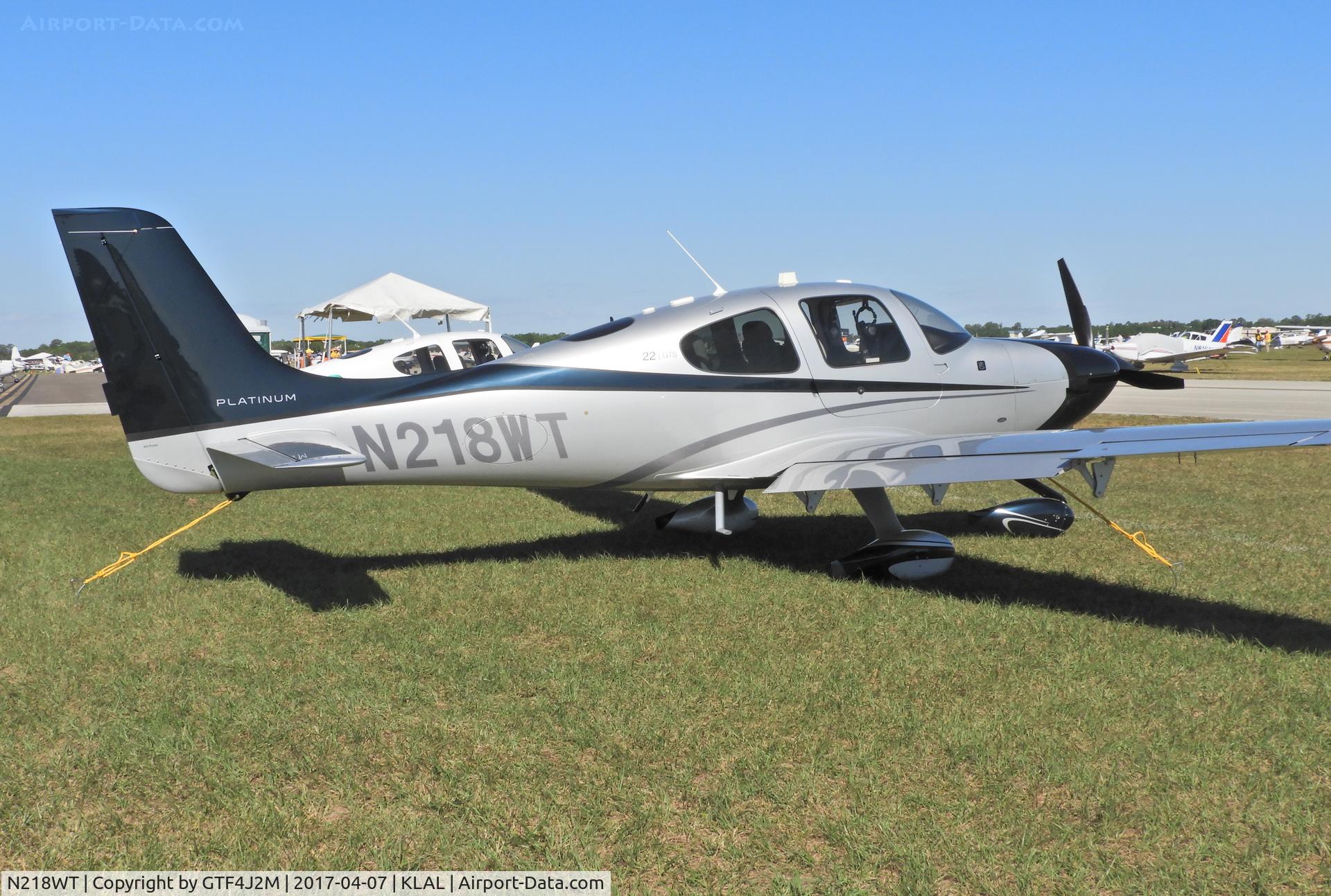 N218WT, 2014 Cirrus SR22 C/N 4036, N218WT  at Sun 'n Fun, Lakeland 7.4.17