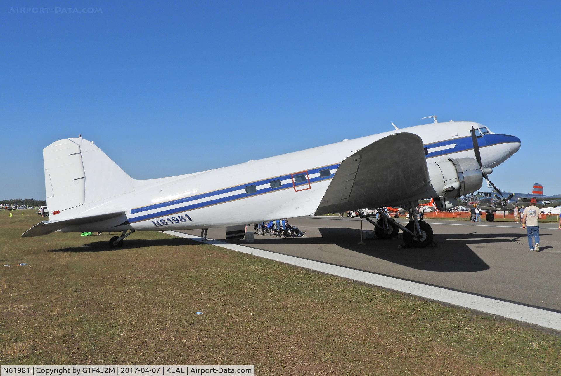 N61981, 1940 Douglas DC-3A C/N 2216, N61981  at Sun 'n Fun, Lakeland 7.4.17