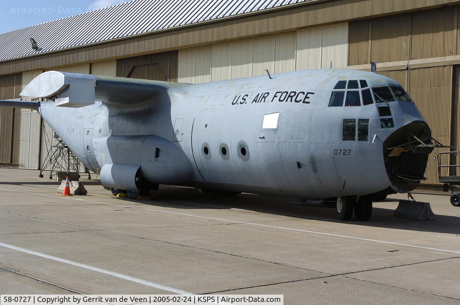 58-0727, Lockheed C-130B Hercules C/N 3522, This Herky Bird became a Aeromed Trainer at Camp Bullis-Tx