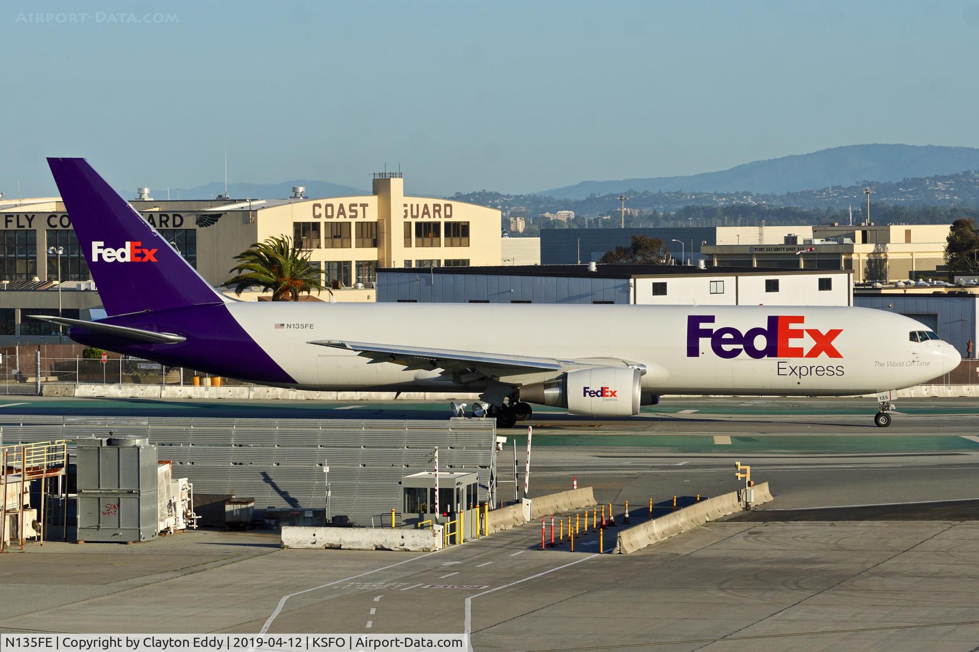 N135FE, 2016 Boeing 767-3S2F C/N 42722, SFO 2019.