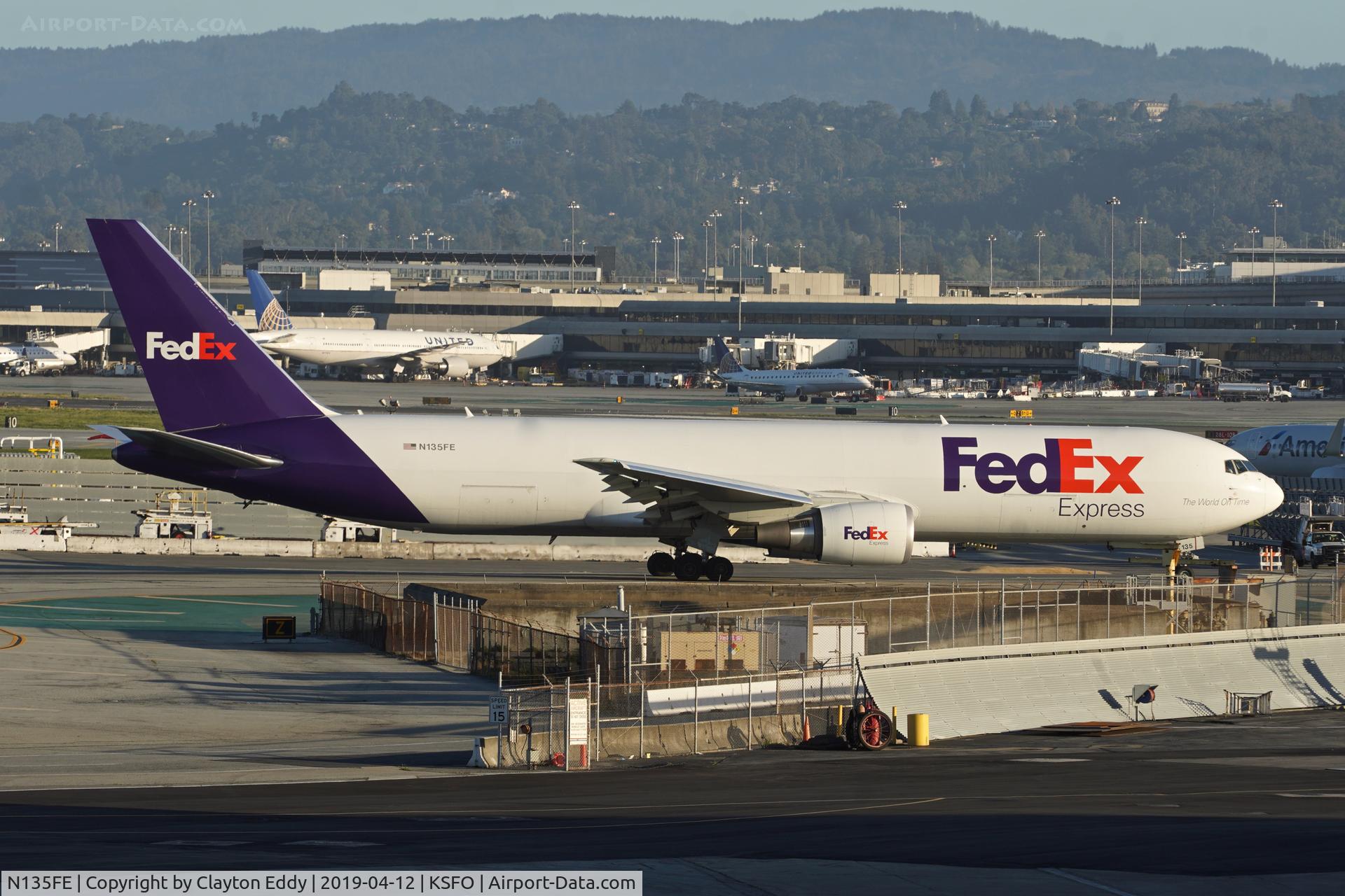 N135FE, 2016 Boeing 767-3S2F C/N 42722, SFO 2019.