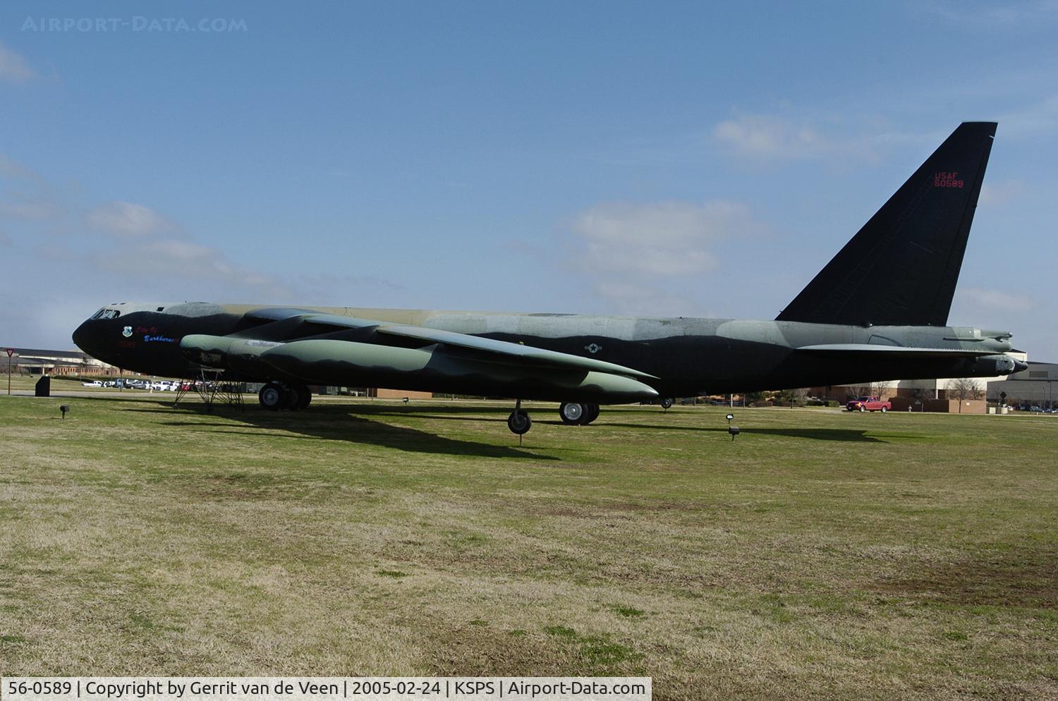 56-0589, 1956 Boeing GB-52D Stratofortress C/N 17272, Displayed at Sheppard called City of Burkburnett