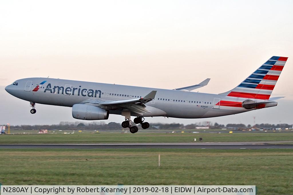 N280AY, 2009 Airbus A330-243 C/N 1022, Short finals R/W 28