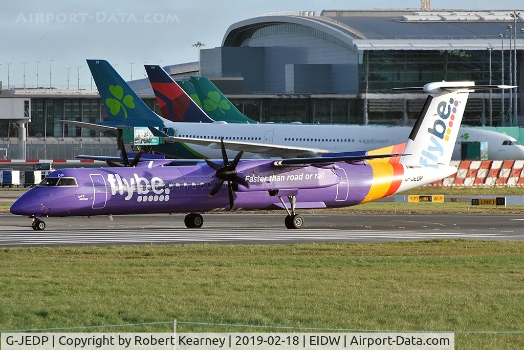 G-JEDP, 2003 De Havilland Canada DHC-8-402Q Dash 8 C/N 4085, Lining up R/W 28
