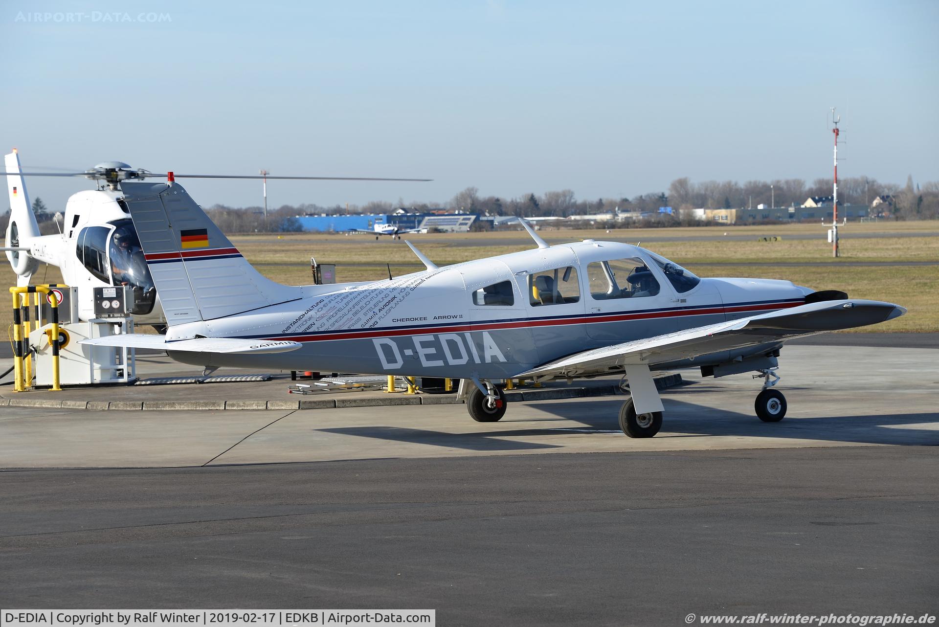 D-EDIA, 1975 Piper PA-28R-200 Cherokee Arrow II C/N 28R-7535228, Piper PA-28R-200 Cherokee Arrow 2 - Flugzeugwerft Bonn-Hangelar - 28R-7535228 - D-EDIA - 17.02.2019 - EDKB