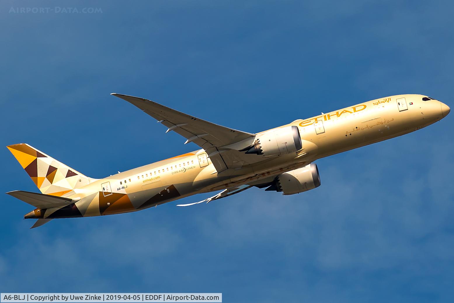 A6-BLJ, 2016 Boeing 787-9 Dreamliner Dreamliner C/N 39657, southbound to the middle east!
