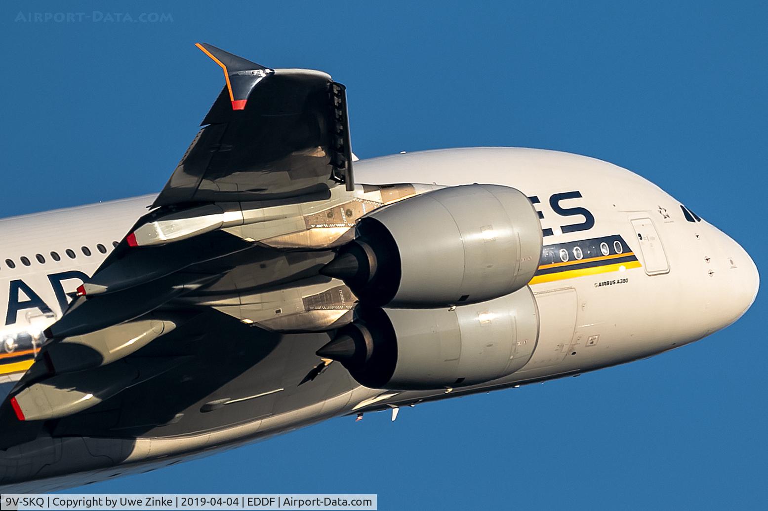 9V-SKQ, 2011 Airbus A380-841 C/N 079, full power to climb up