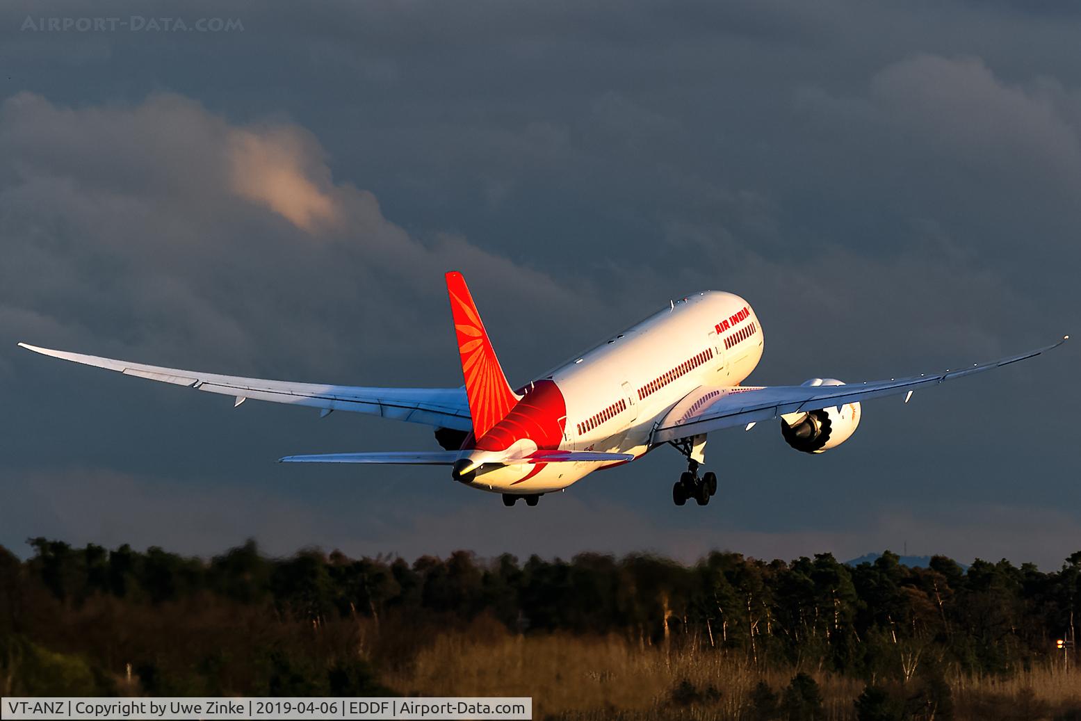 VT-ANZ, 2017 Boeing 787-8 Dreamliner Dreamliner C/N 36297, westbound with deep evening sun!