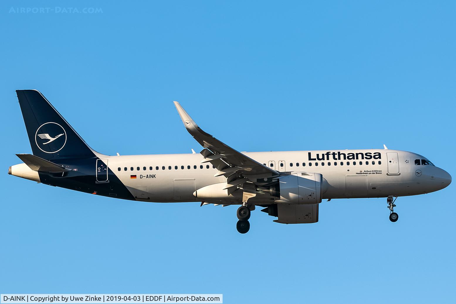 D-AINK, 2018 Airbus A320-271NEO C/N 8249, short final