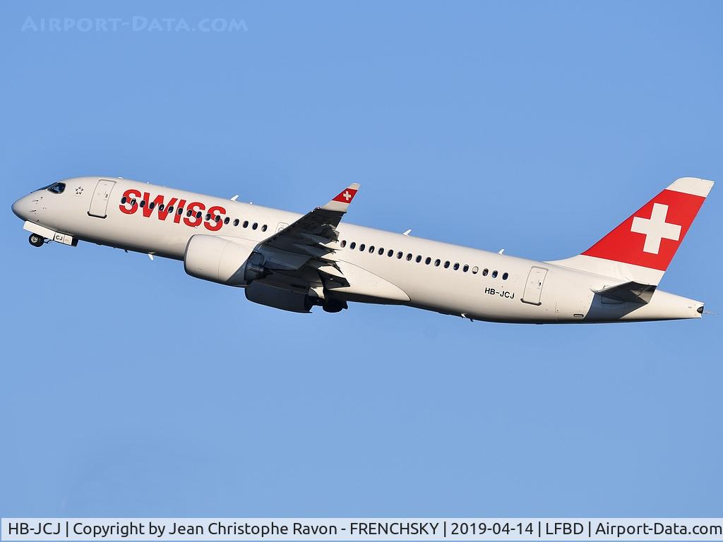 HB-JCJ, 2018 Bombardier CSeries CS300 (BD-500-1A11) C/N 55025, Swiss LX557 to Zurich (ZRH) take off runway 05