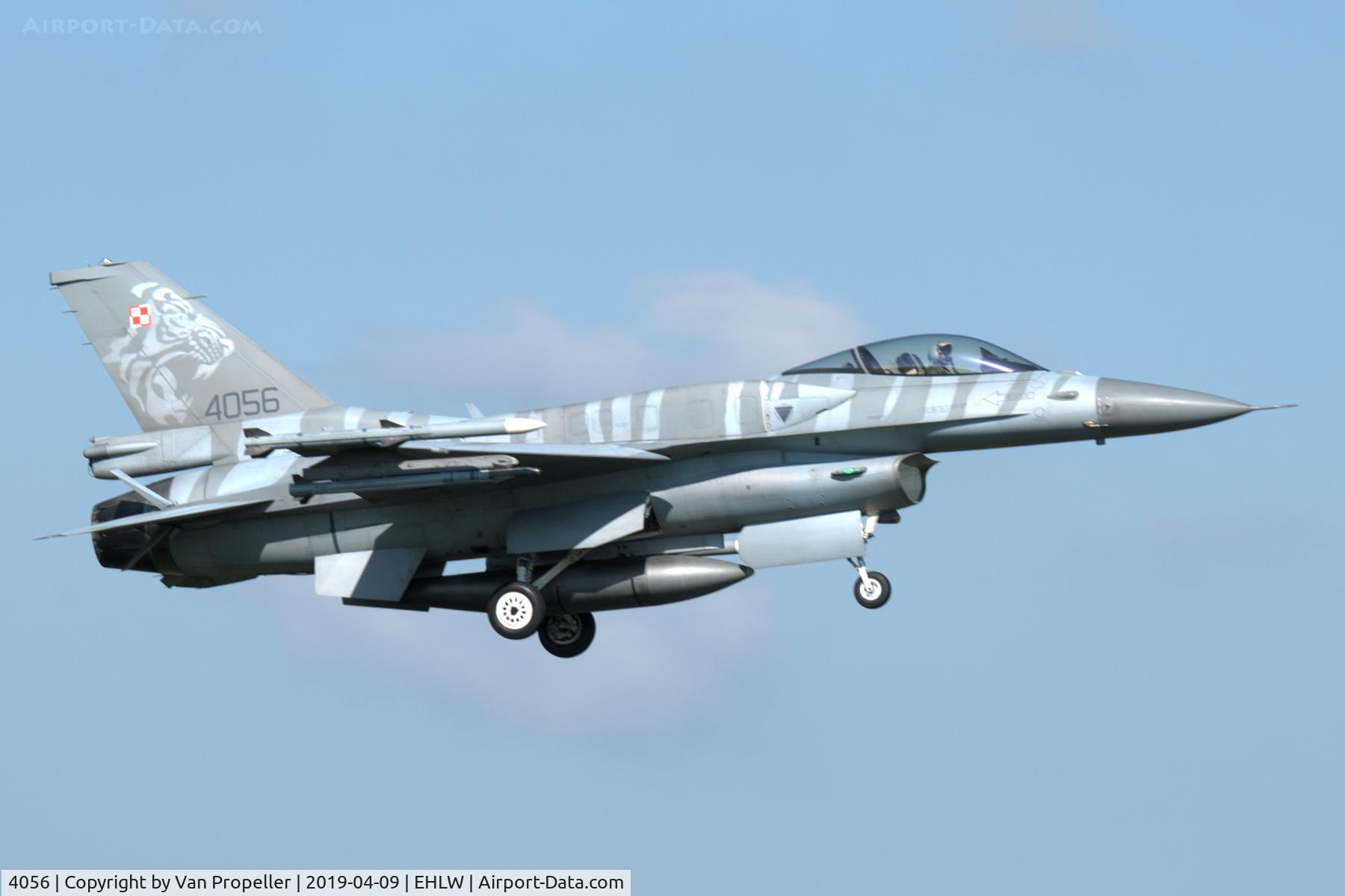 4056, Lockheed Martin F-16C Fighting Falcon C/N JC-17, Polish Air Force F-16C landing at Leeuwarden Air Base, the Netherlands, Frisian Flag 2019