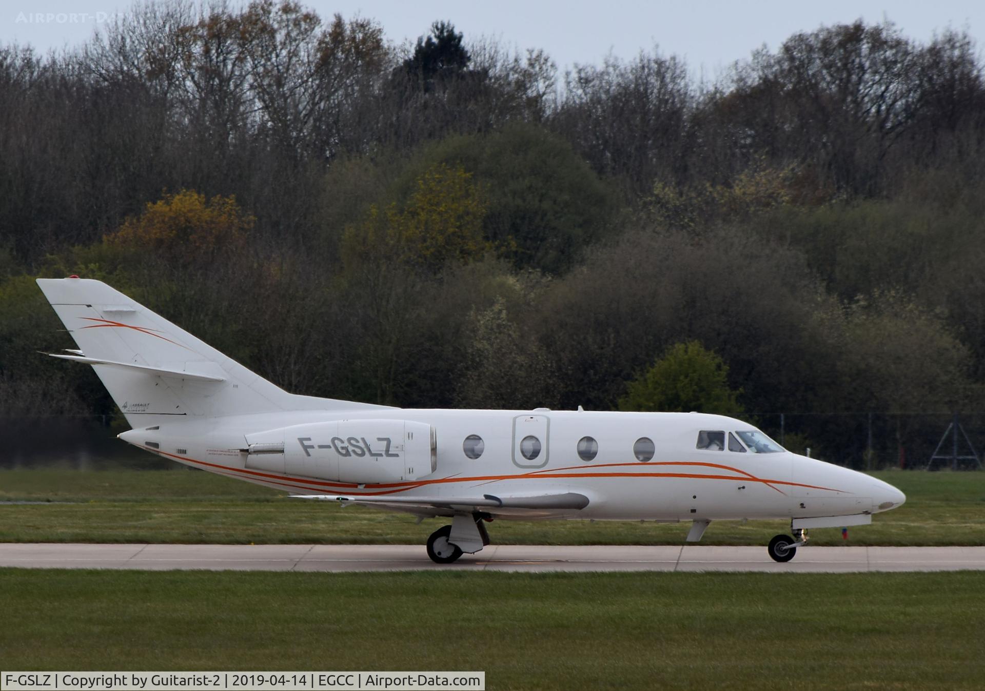 F-GSLZ, 1986 Dassault Falcon 100 C/N 208, At Manchester