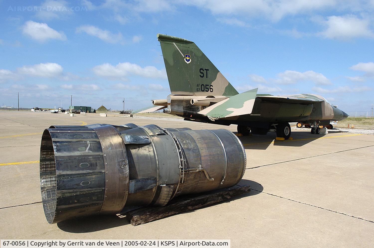 67-0056, 1967 General Dynamics F-111A Aardvark C/N A1-101, engine-less at Sheppard