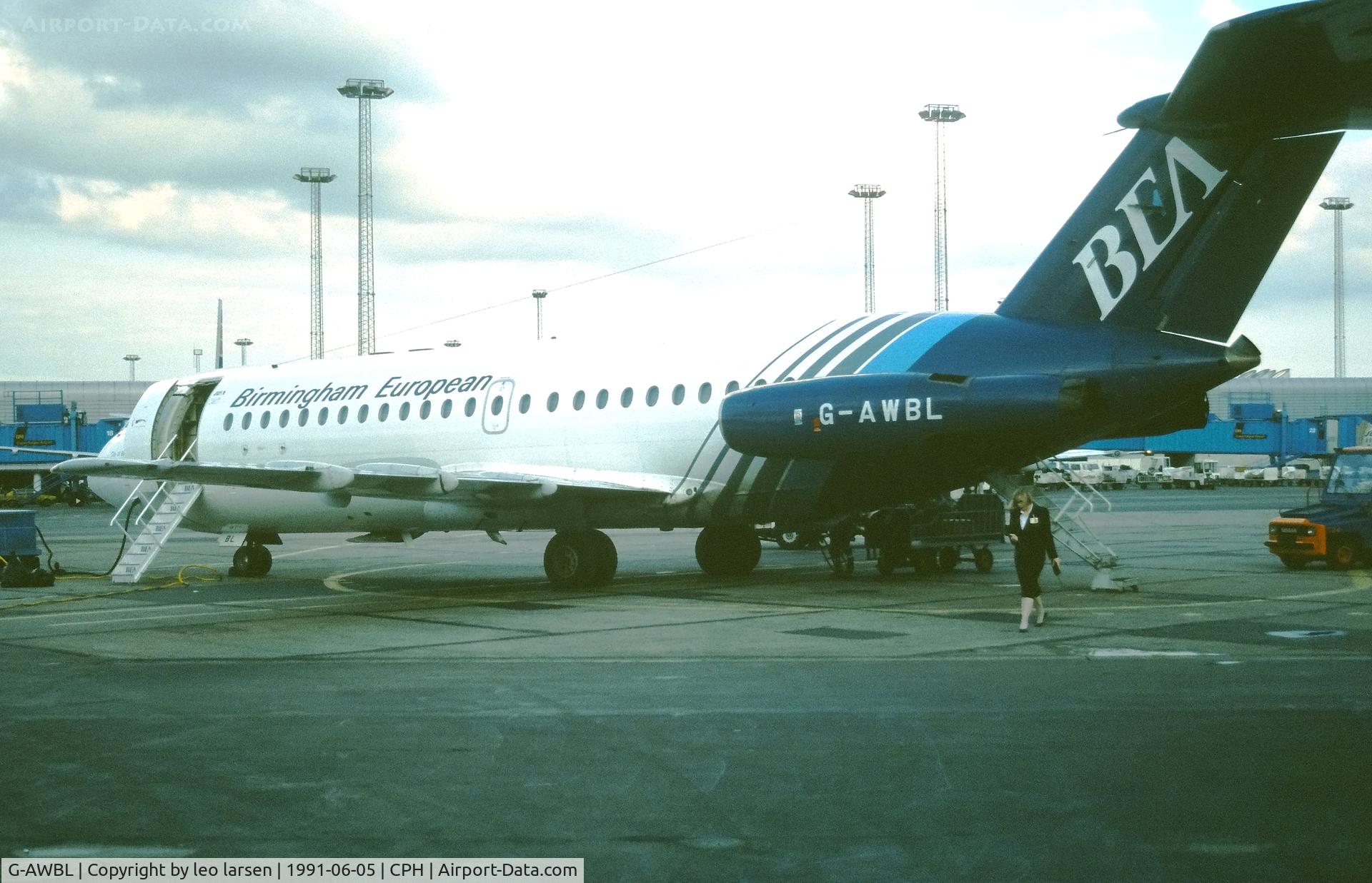 G-AWBL, 1968 BAC 111-416EK One-Eleven C/N BAC.132, Copenhagen 5.6.1991