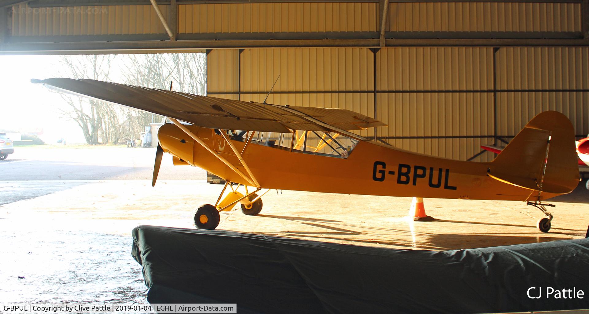 G-BPUL, 1953 Piper L-18C Super Cub (PA-18-95) C/N 18-2517, Hangared @ Lasham