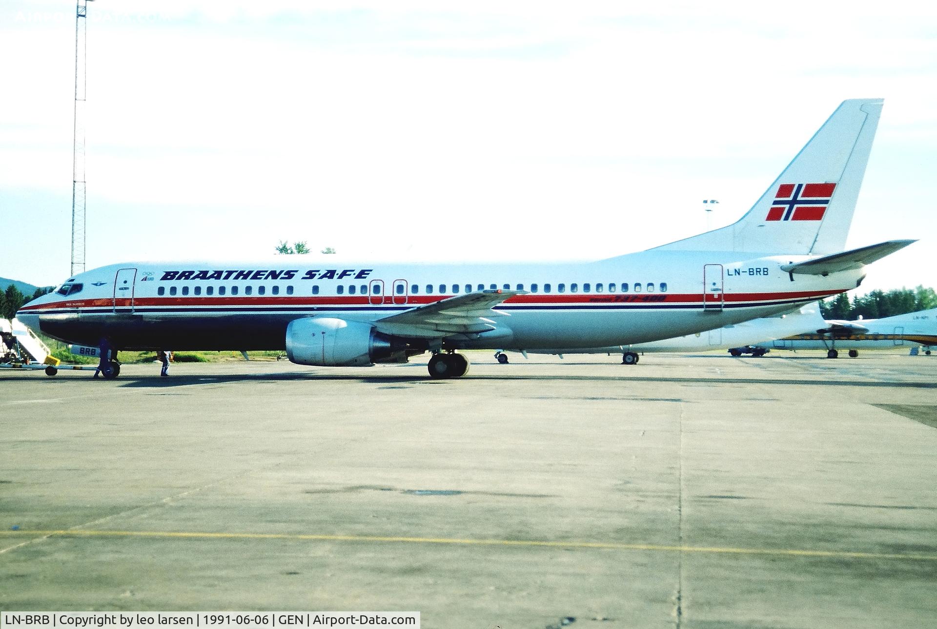 LN-BRB, 1989 Boeing 737-405 C/N 24271, Oslo Gardermoen 6.6.1991