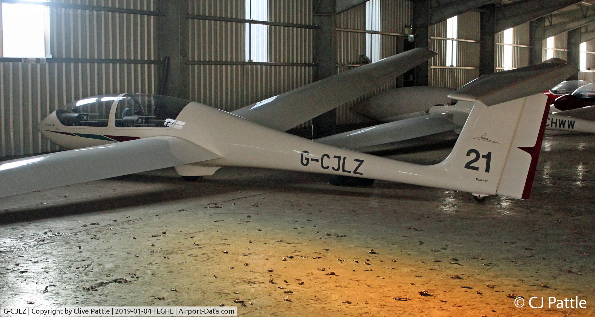 G-CJLZ, 1981 Grob G-103A Twin II Acro C/N 3633-K-15, Hangared @ Lasham