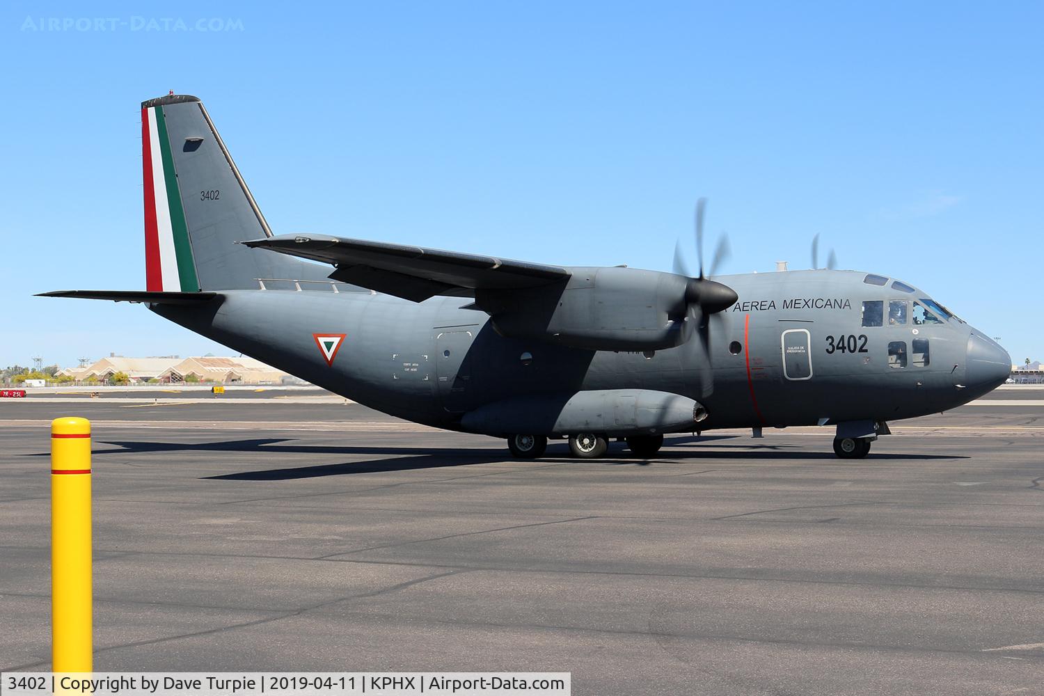 3402, Alenia C-27J  Spartan C/N 4128, Fuerza Aerea Mexicana's well maintained C-27J Spartan made an unusual visit to Phoenix.
