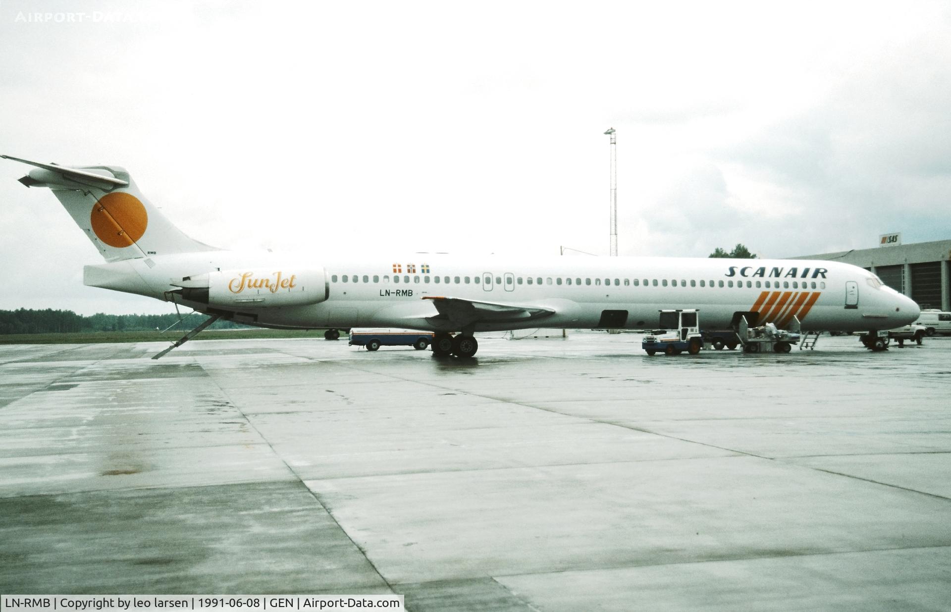 LN-RMB, 1987 McDonnell Douglas MD-83 (DC-9-83) C/N 49557, Oslo Gardermoen 8.6.1991