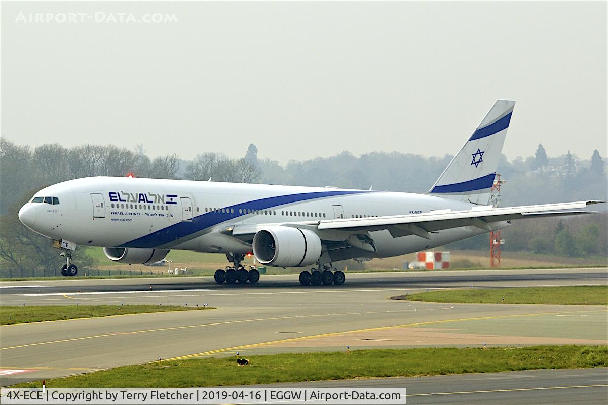 4X-ECE, 2007 Boeing 777-258/ER C/N 36083, at Luton