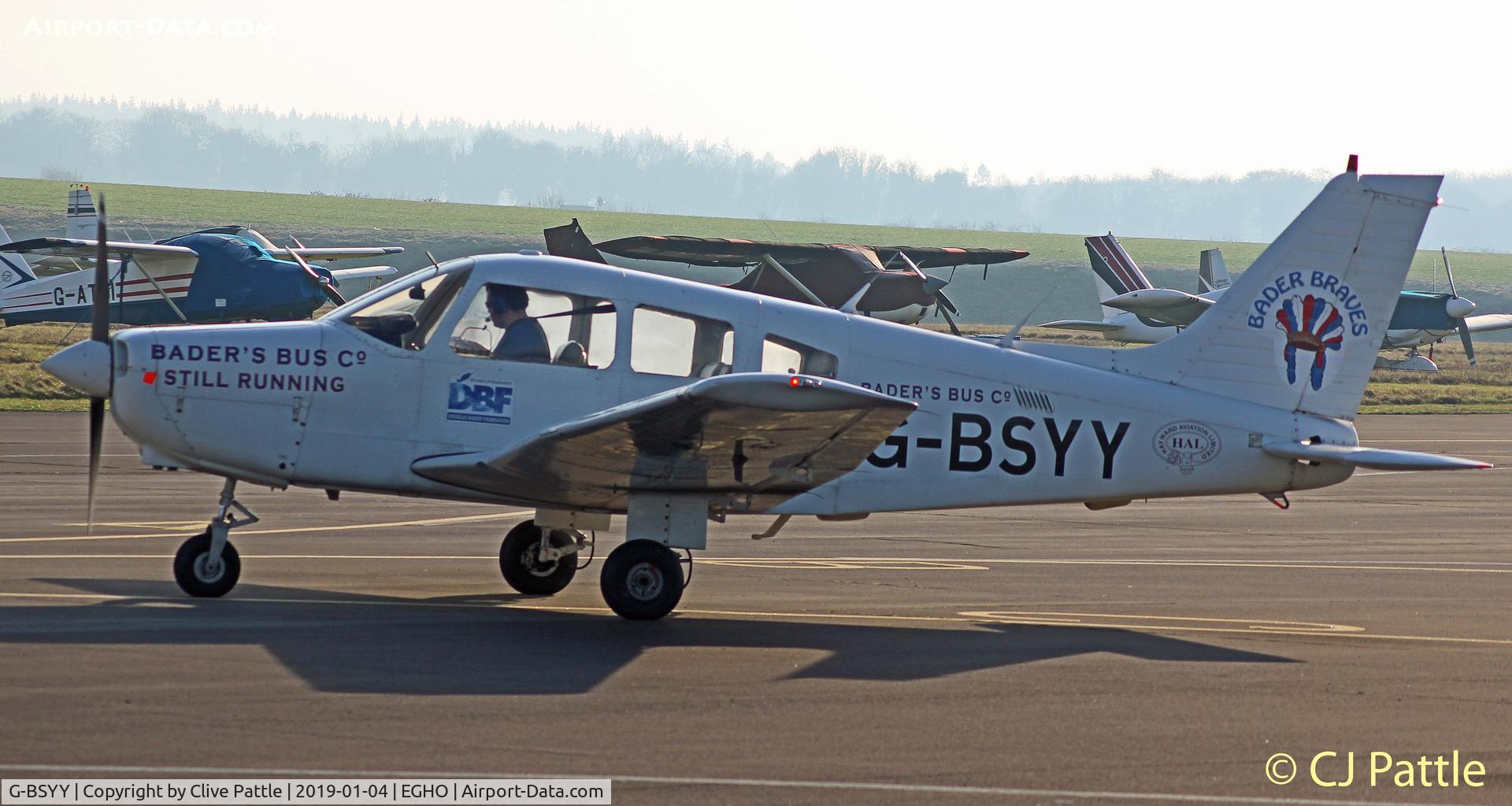 G-BSYY, 1986 Piper PA-28-161 Cherokee Warrior II C/N 2816009, Taxy out @Thruxton