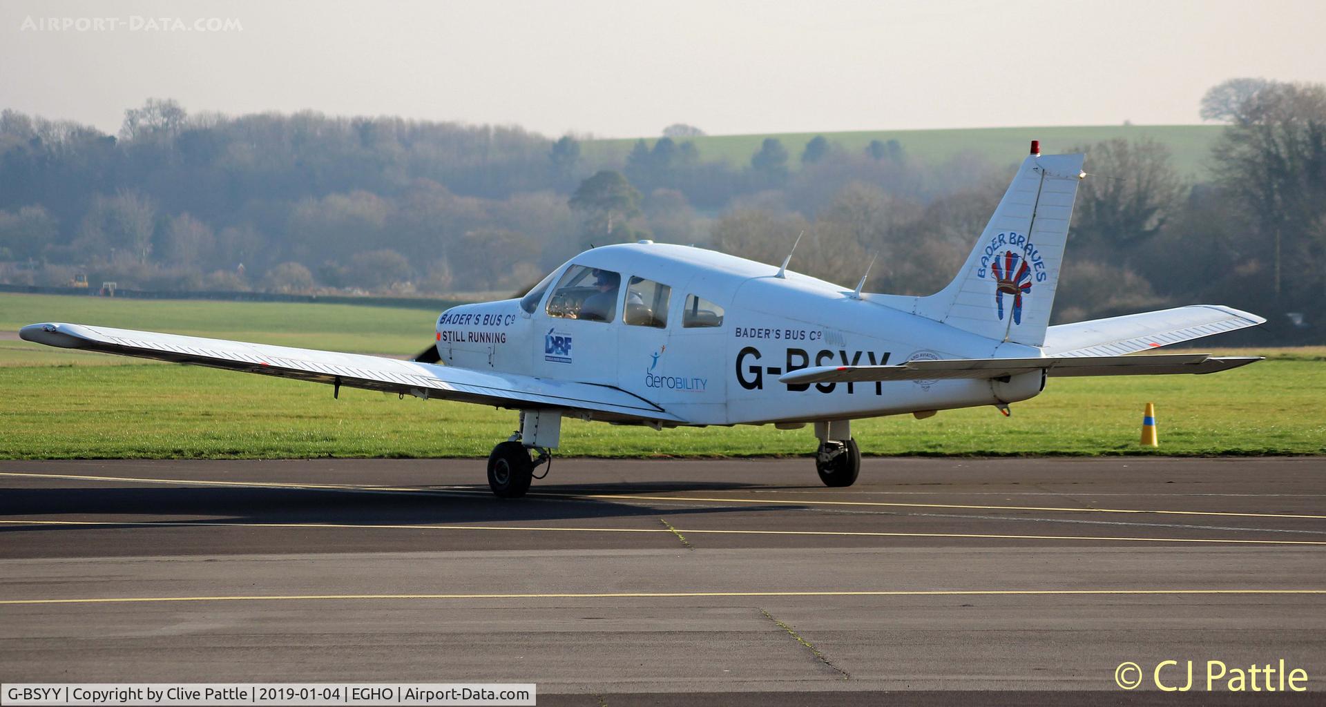 G-BSYY, 1986 Piper PA-28-161 Cherokee Warrior II C/N 2816009, @ Thruxton