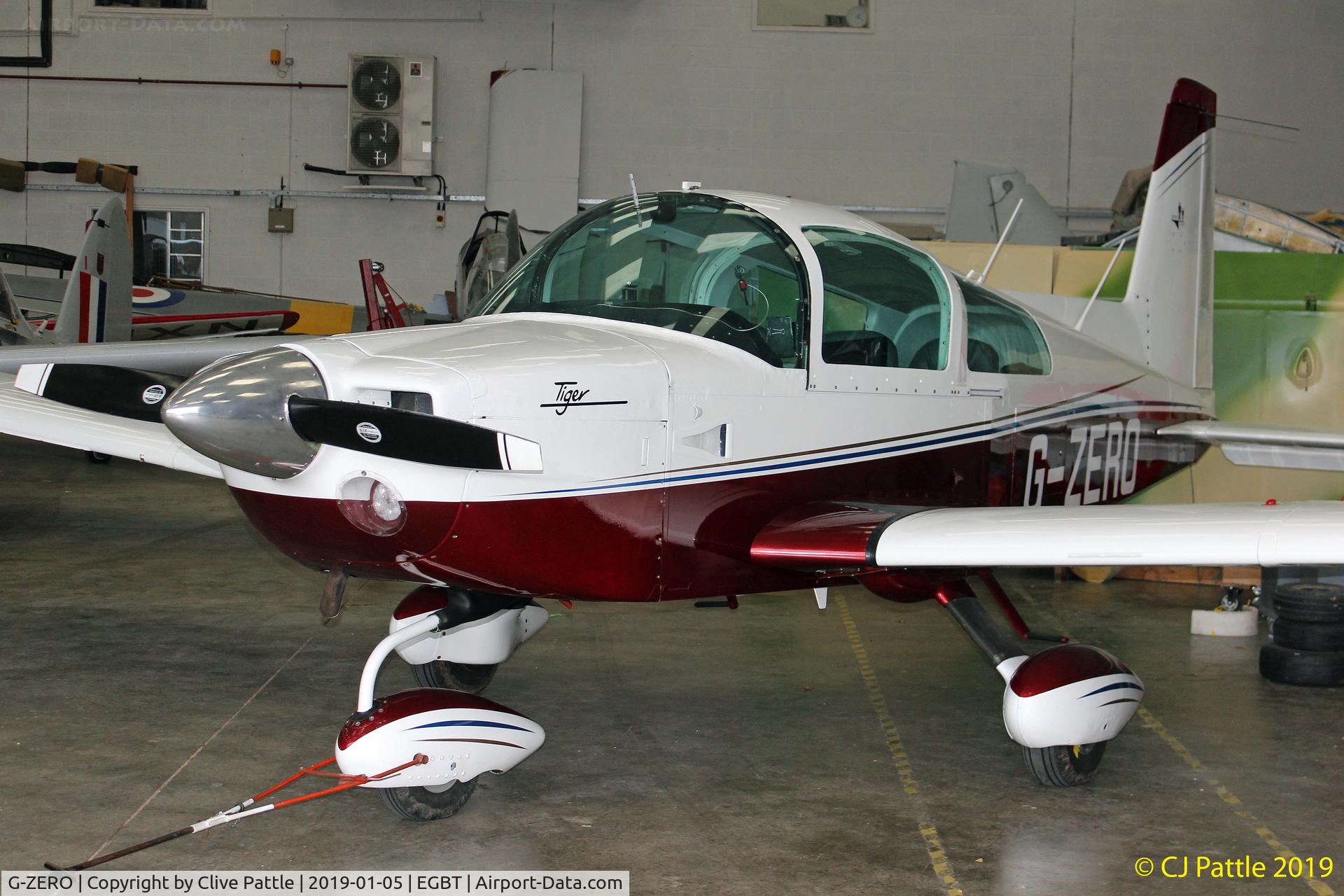 G-ZERO, 1975 Grumman American AA-5B Tiger C/N AA5B-0051, Hangared @ Turweston