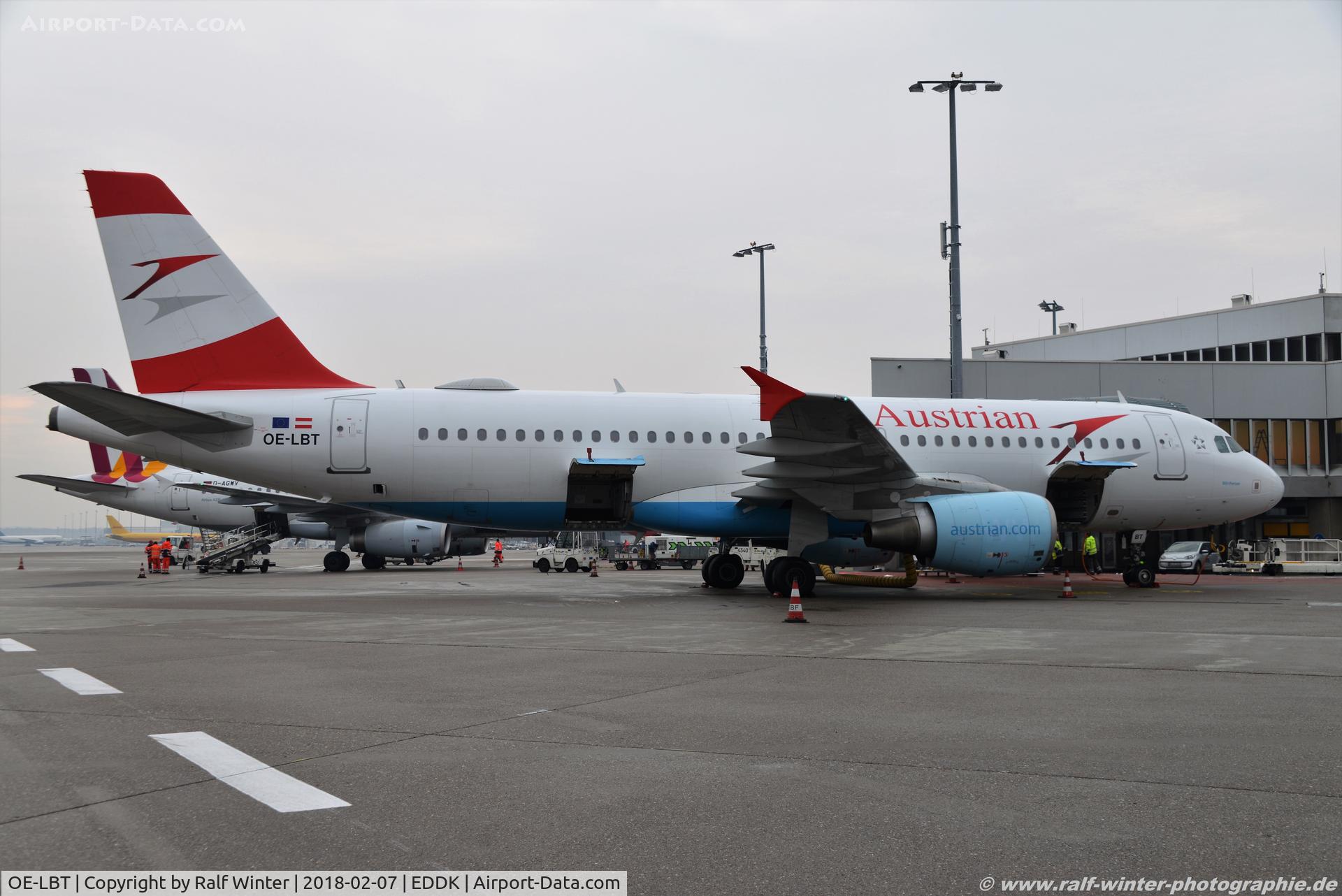 OE-LBT, 2000 Airbus A320-214 C/N 1387, Airbus A320-214 - OS AUA Austrian Airlines oc 'Woerthersee' - 1387 - OE-LBT - 07.02.2018 - CGN