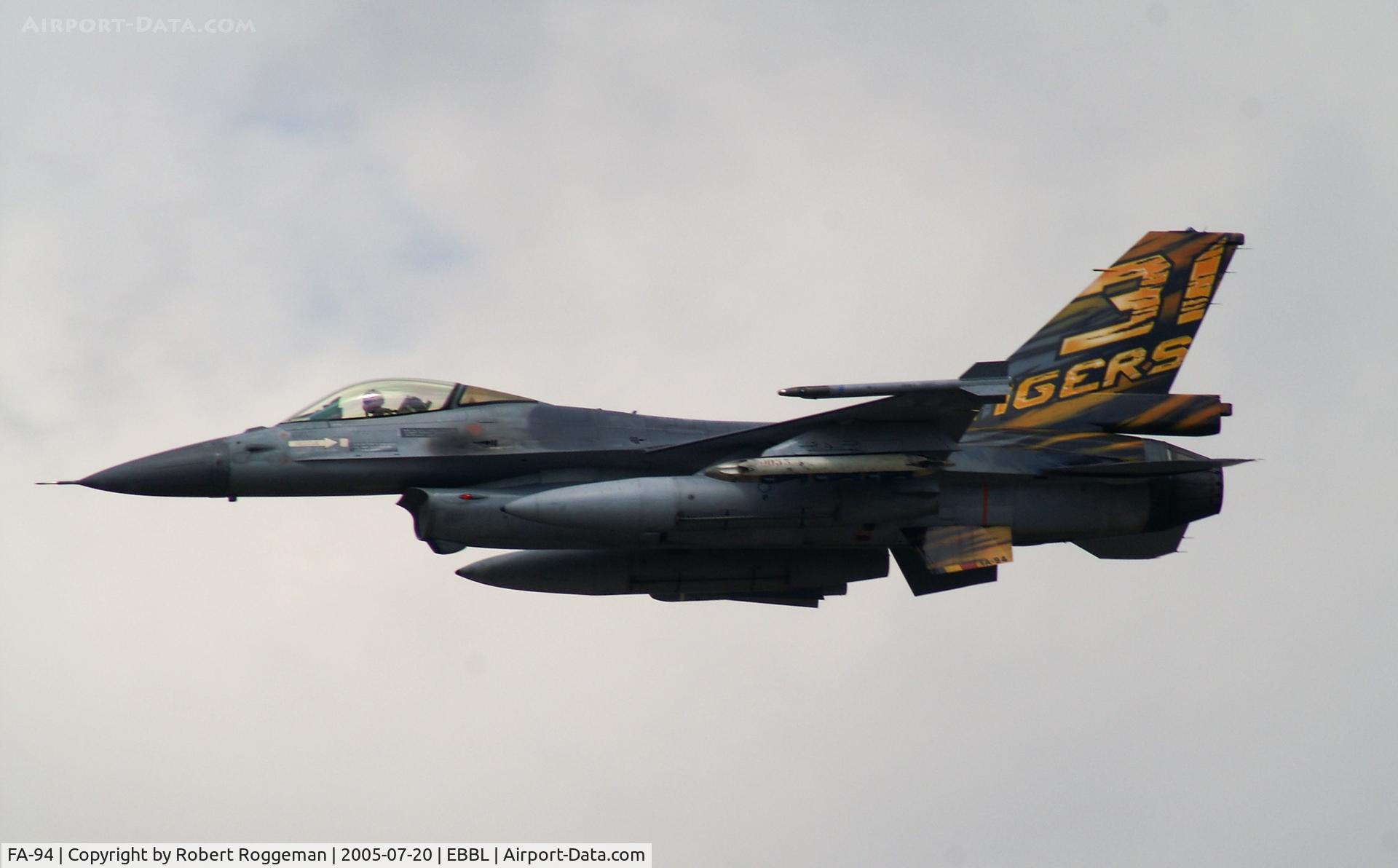 FA-94, SABCA F-16AM Fighting Falcon C/N 6H-94, SPOTTERSDAY.
TIGERPAINT.31 SQAUDRON.