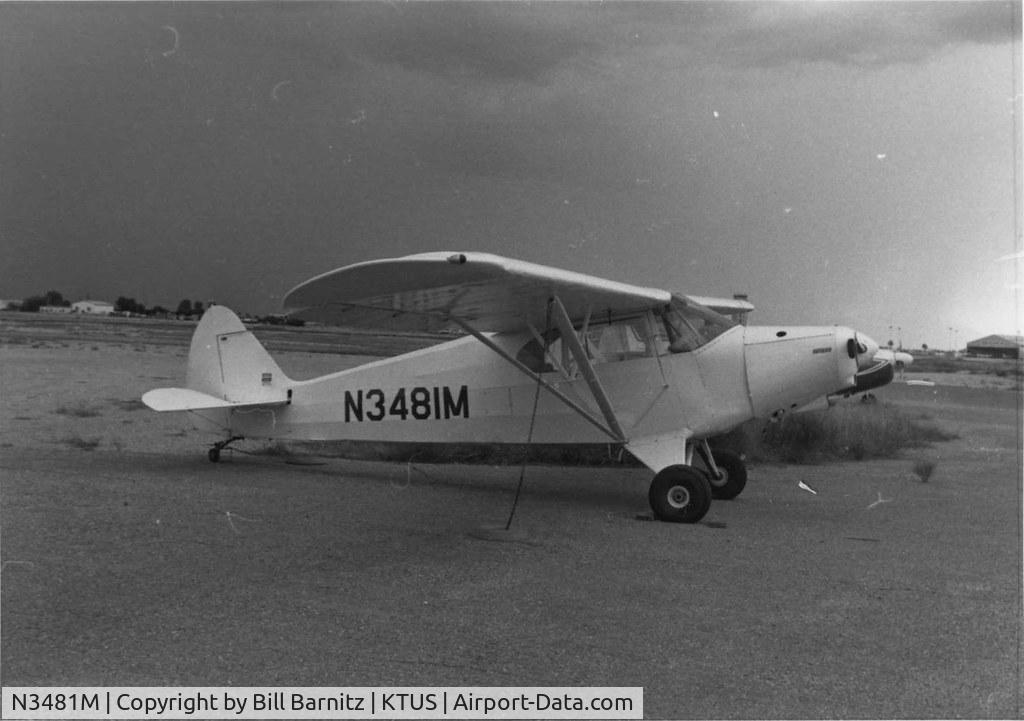 N3481M, 1947 Piper PA-12 Super Cruiser C/N 12-2327, Parked at Hudgins Air Service, KTUS, 1980, Owner Bill Barnitz,
O-290D2,  8,50x6 tires