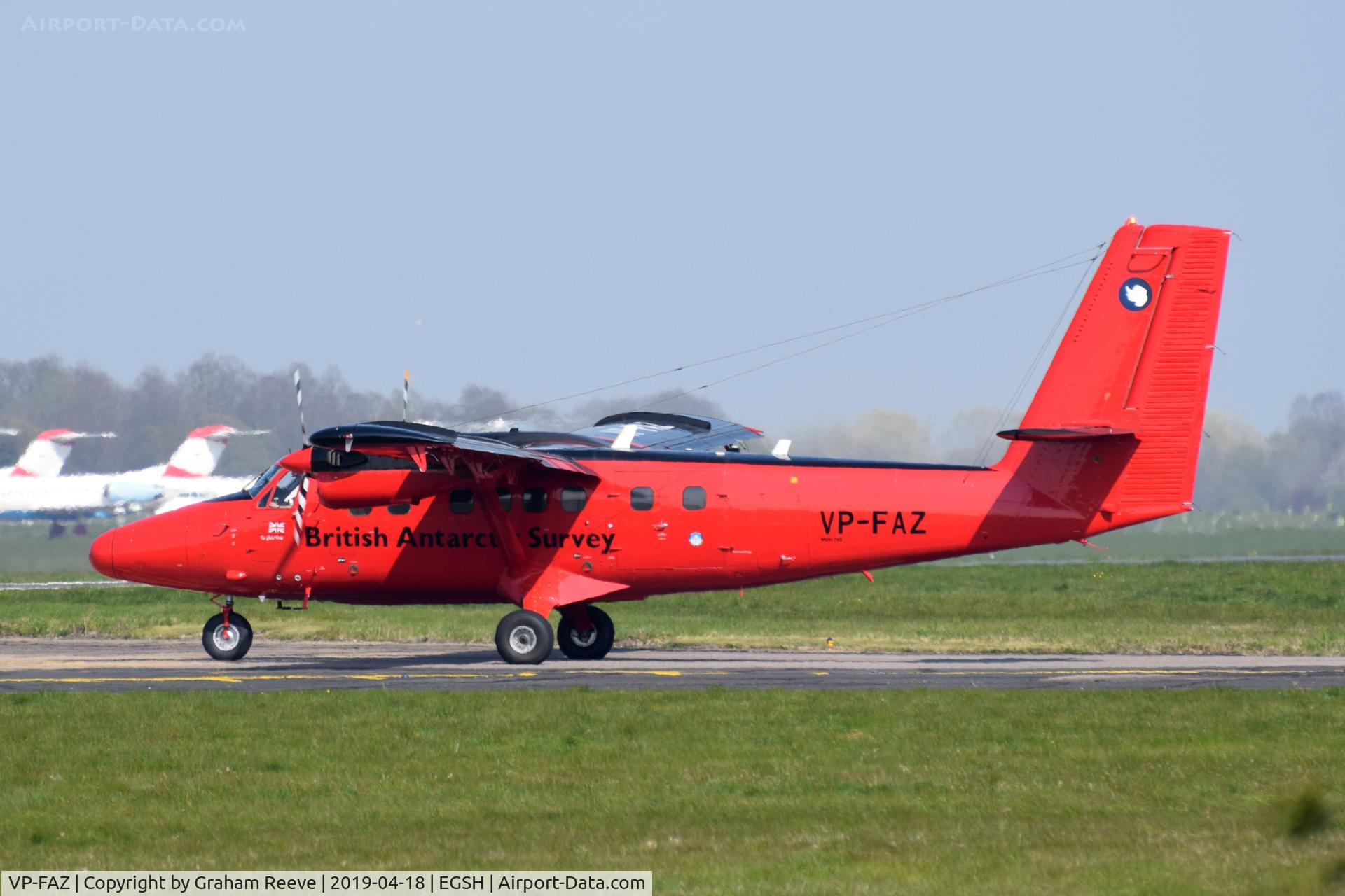 VP-FAZ, 1981 De Havilland Canada DHC-6-300 Twin Otter C/N 748, Departing from Norwich.