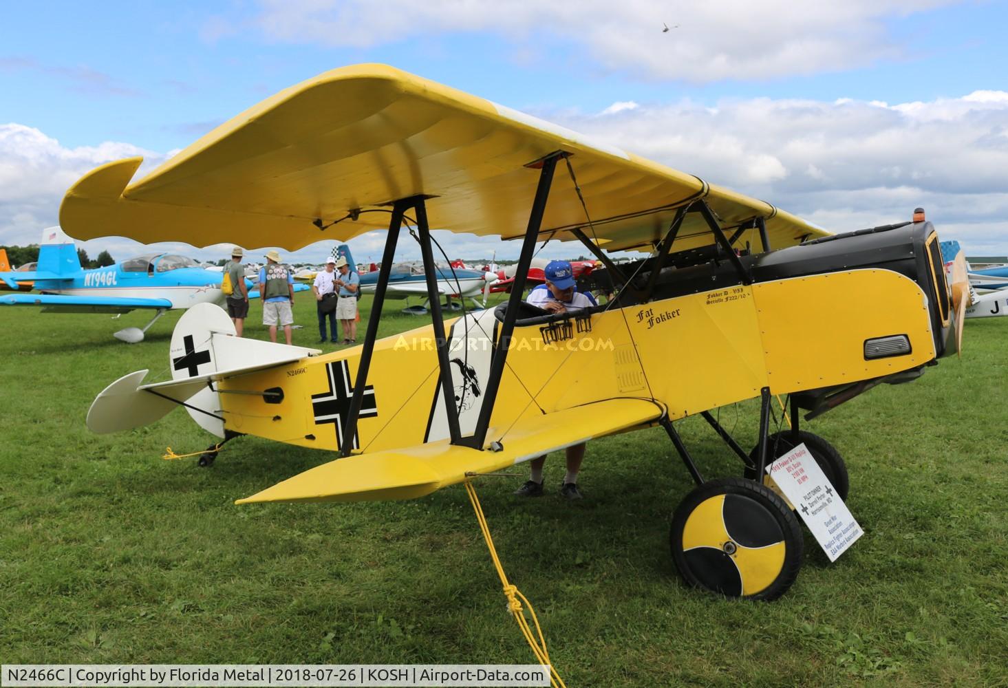 N2466C, 2012 Fokker D-VII Replica C/N 111022, Fokker D-VII