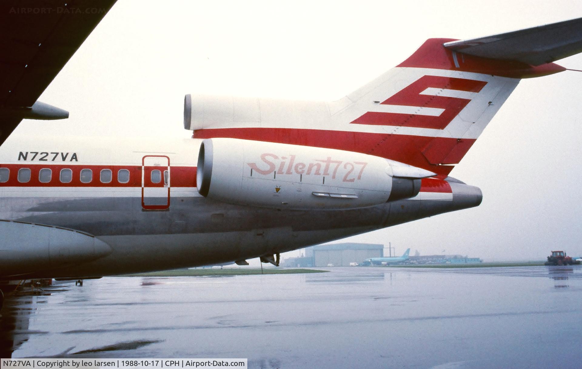 N727VA, 1973 Boeing 727-2J4RE C/N 20765, Copenhagen 17.10.1988