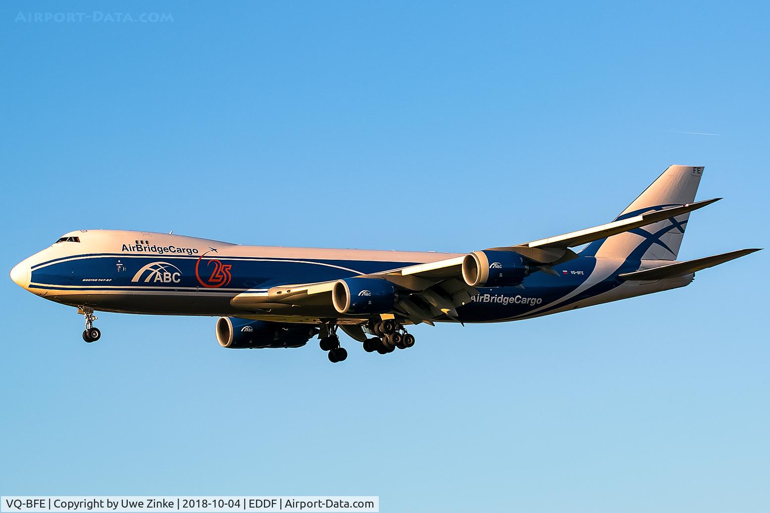 VQ-BFE, 2014 Boeing 747-83QF C/N 60118, Frankfurt