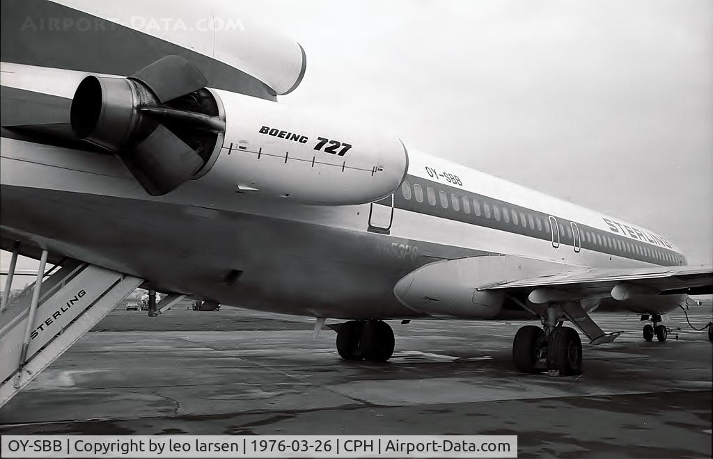 OY-SBB, 1973 Boeing 727-2J7 C/N 20707, Copenhagen 26.3.1976