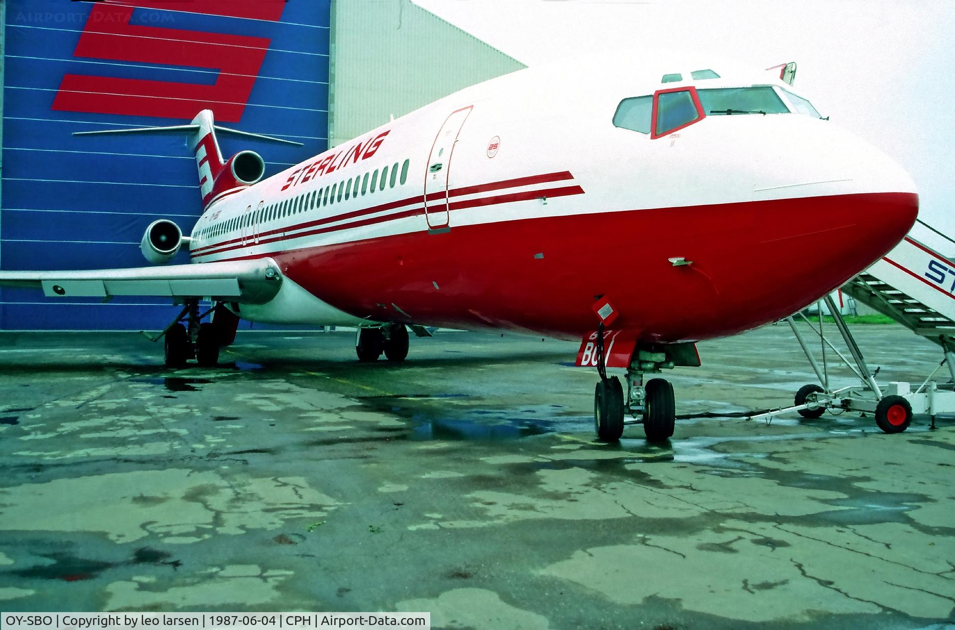 OY-SBO, 1988 Boeing 727-2K3 C/N 22770, Copenhagen 4.6.1987