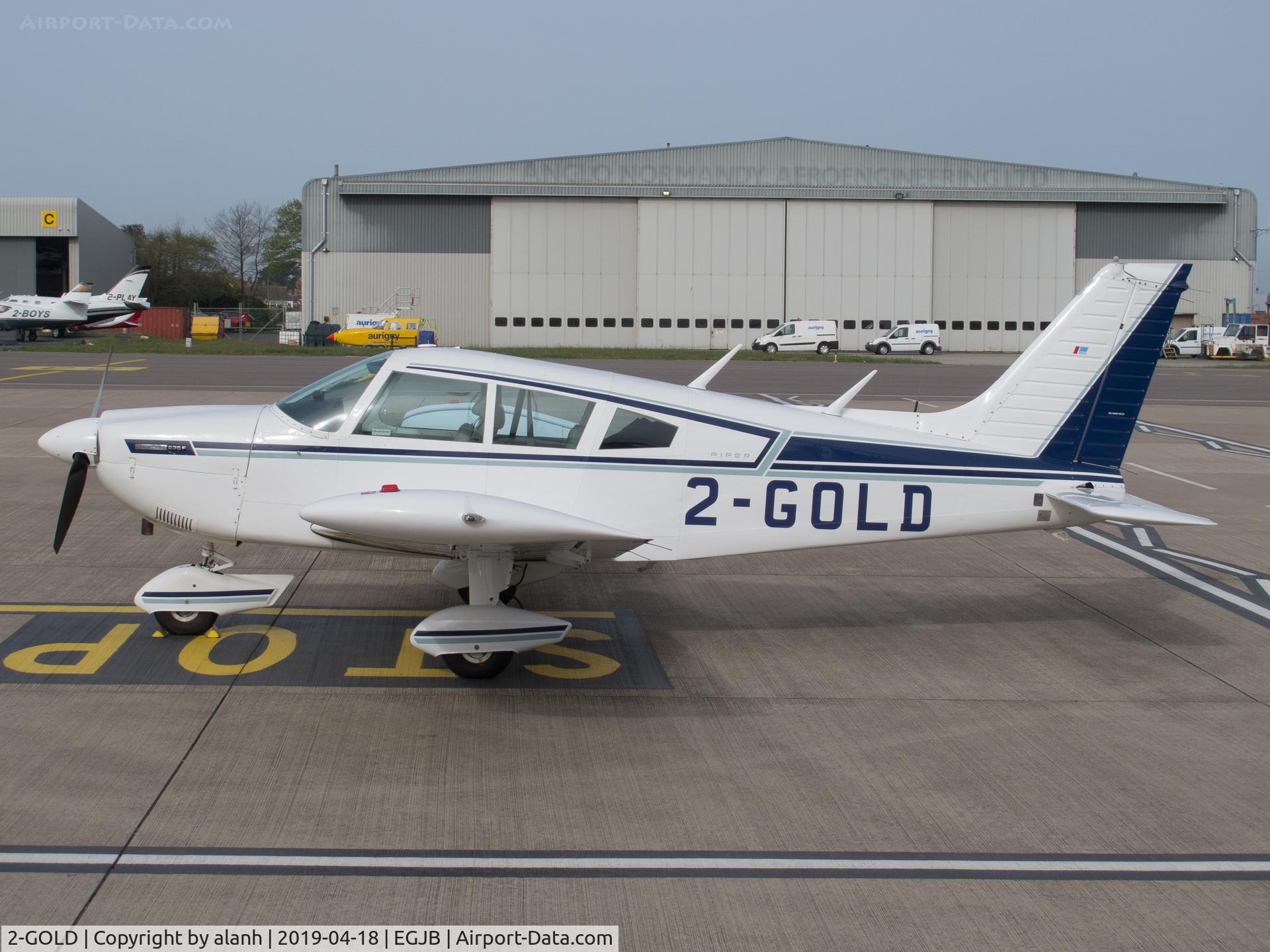 2-GOLD, 1972 Piper PA-28-235 Cherokee Pathfinder C/N 28-7210009, On the west parking, Guernsey