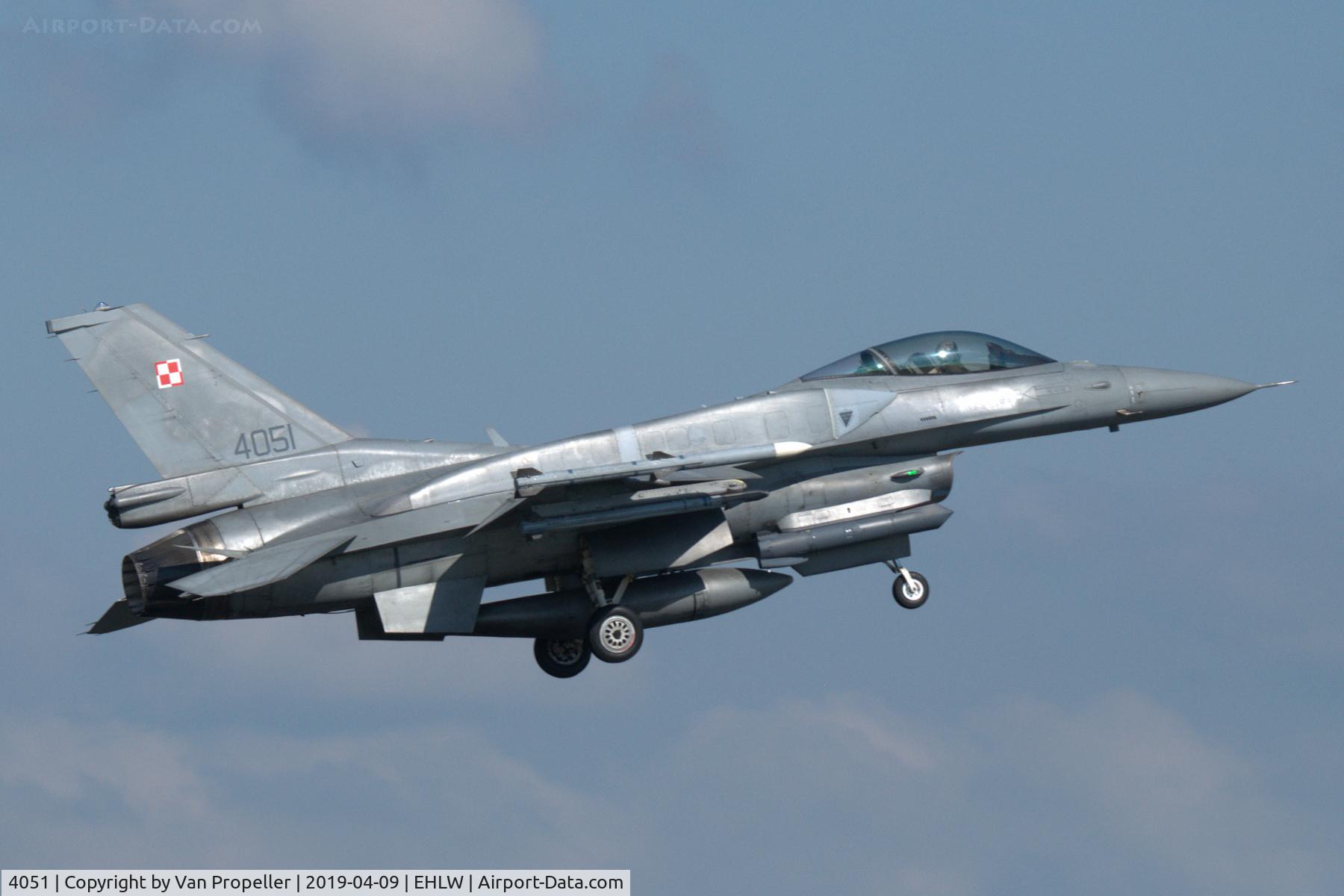4051, Lockheed Martin F-16CJ Fighting Falcon C/N JC-12, Polish Air Force F-16C landing at Leeuwarden air base, the Netherlands, Frisian Flag 2019