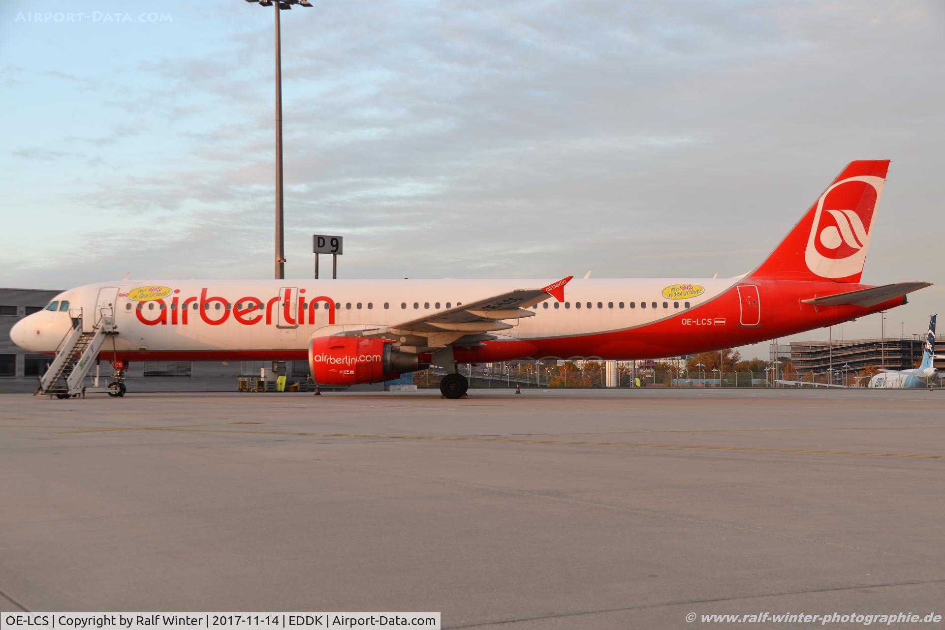 OE-LCS, 2003 Airbus A321-211 C/N 1994, Airbus A321-211 - HG NLY Niki Air Berlin colors 'Fly Nicki' - 1994 - OE-LCS - 14.11.2017 - CGN