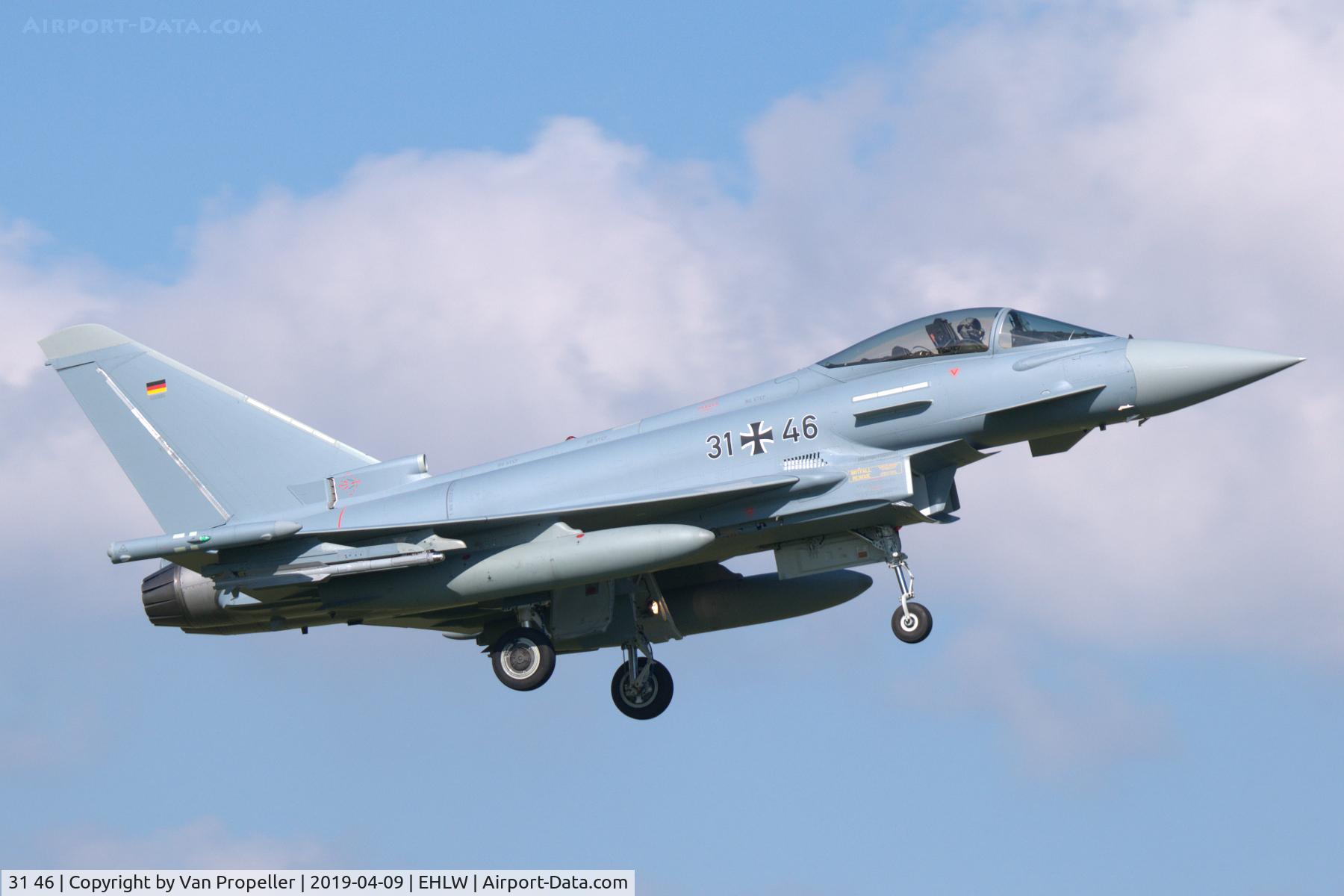 31 46, 2018 Eurofighter EF-2000 Typhoon S C/N GS0106, Luftwaffe Eurofighter Typhoon landing at Leeuwarden air base, the Netherlands, Frisian Flag 2019