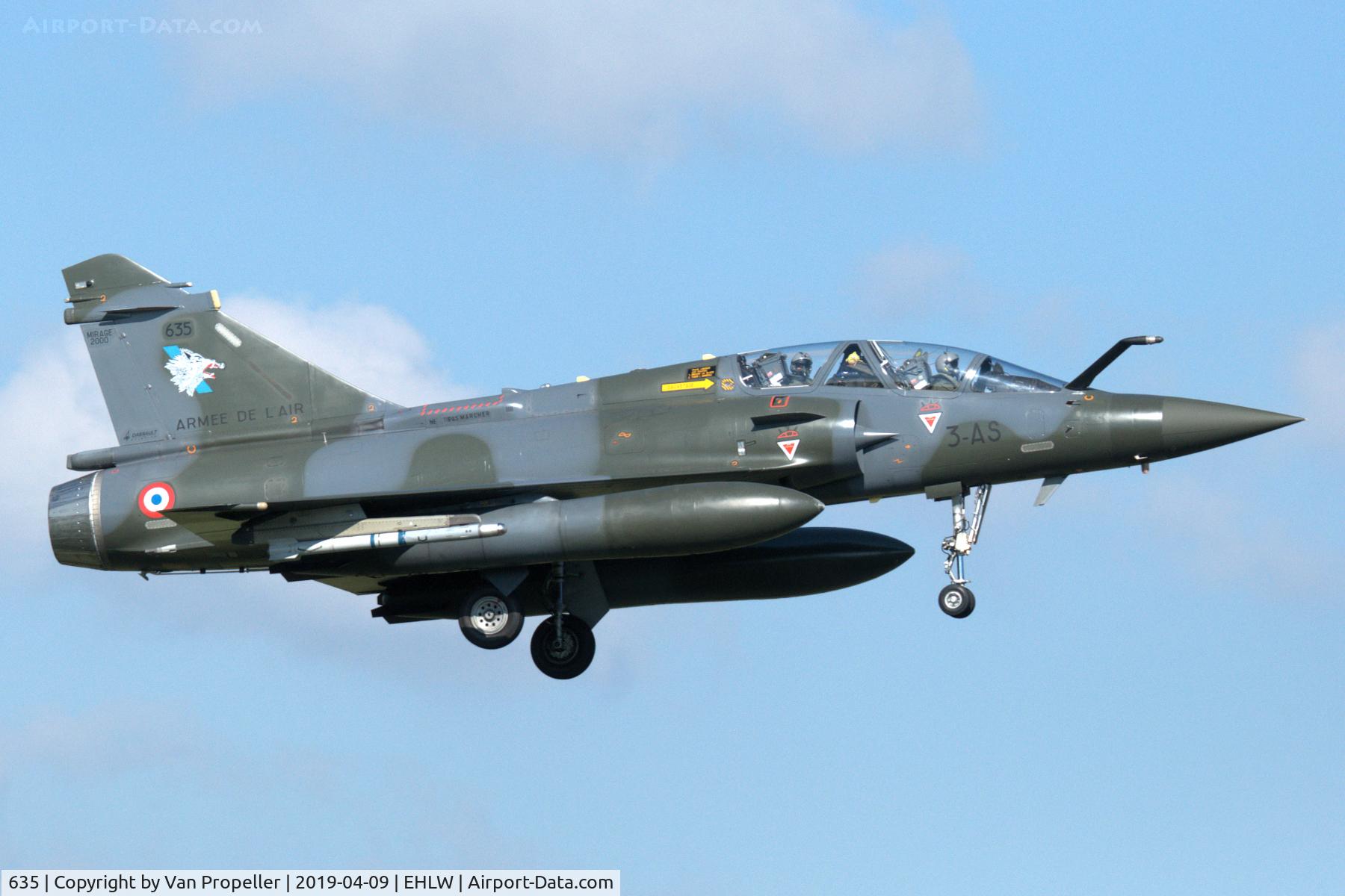 635, Dassault Mirage 2000D C/N 438, French Air Force Dassault Mirage 2000D landing at Leeuwarden air base, the Netherlands, Frisian Flag 2019