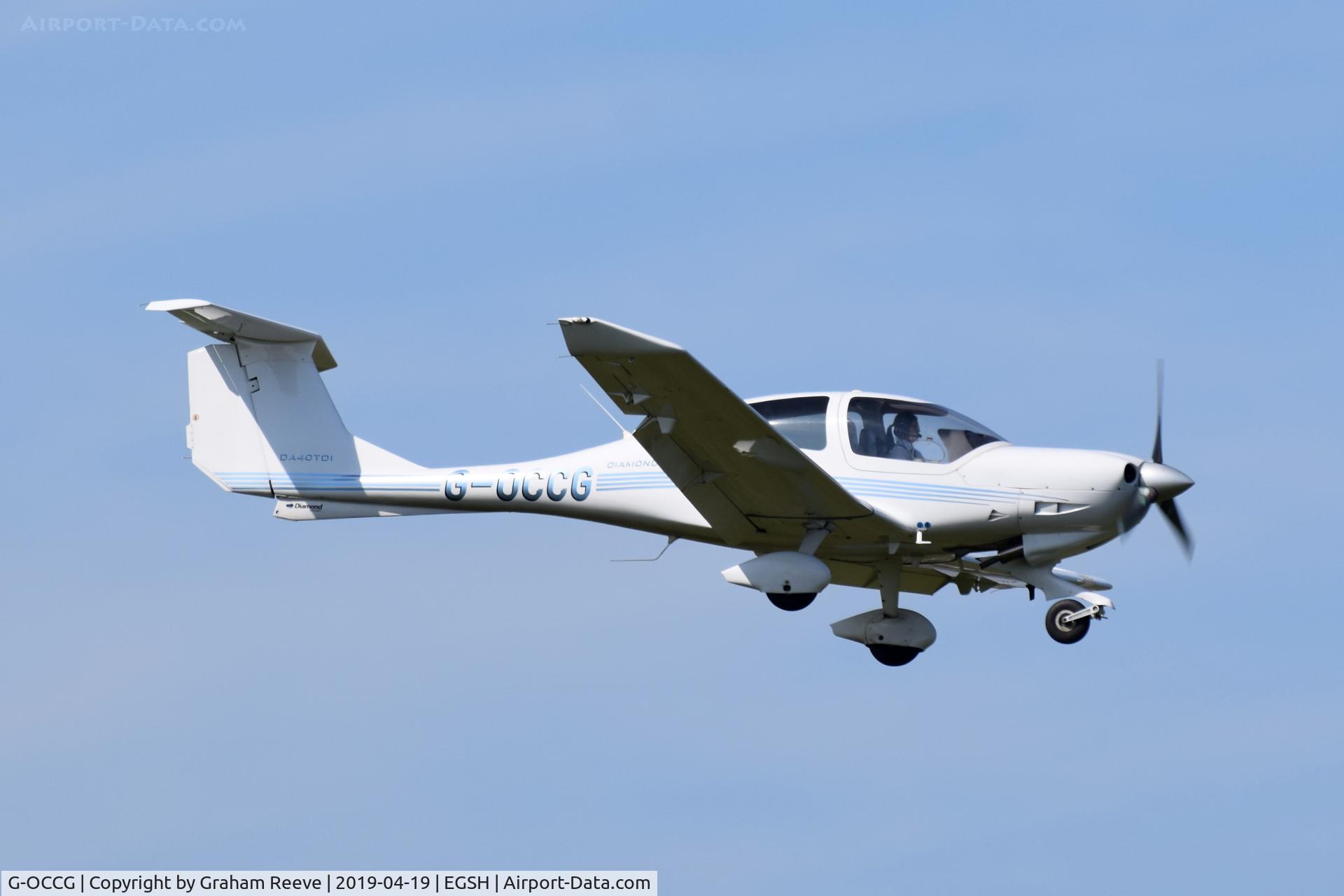 G-OCCG, 2006 Diamond DA-40D Diamond Star C/N D4.230, Landing at Norwich.