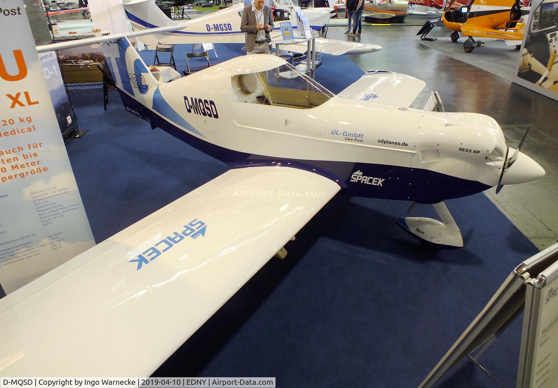 D-MQSD, Spacek SD-1TD Minisport C/N 194, SD-Aircraft Spacek SD-1TD 120TG Minisport at the AERO 2019, Friedrichshafen