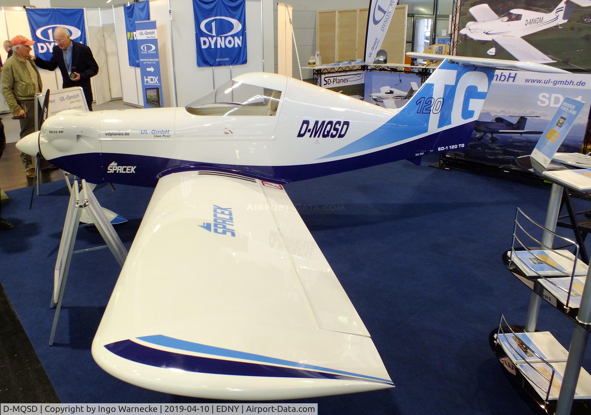 D-MQSD, Spacek SD-1TD Minisport C/N 194, SD-Aircraft Spacek SD-1TD 120TG Minisport at the AERO 2019, Friedrichshafen