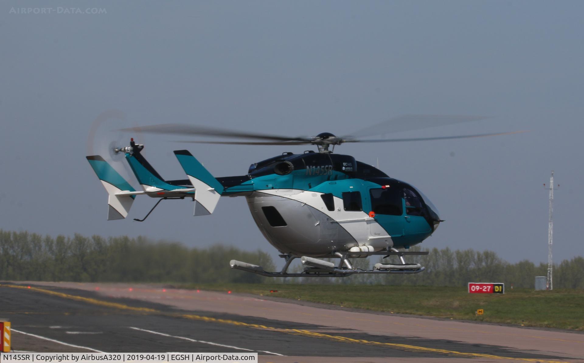 N145SR, Eurocopter-Kawasaki EC-145 (BK-117C-2) C/N 9339, Departing Saxon ramp