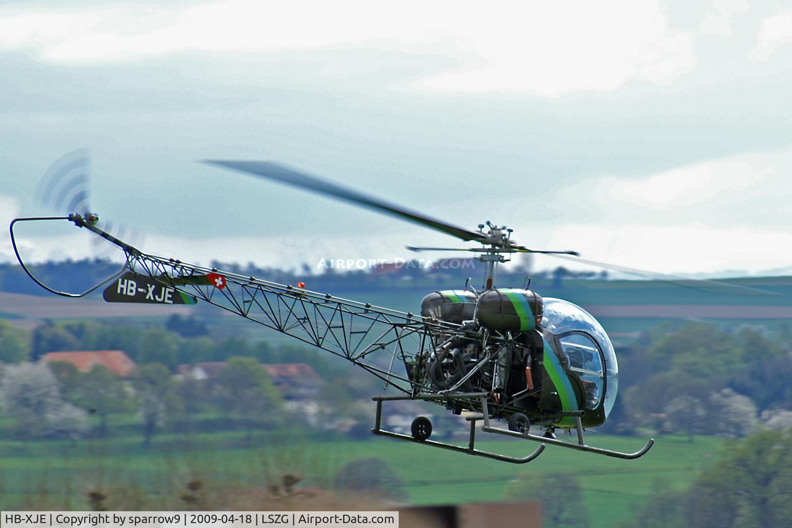 HB-XJE, 1965 Westland Sioux AH.1 C/N WA352, Leaving Grenchen